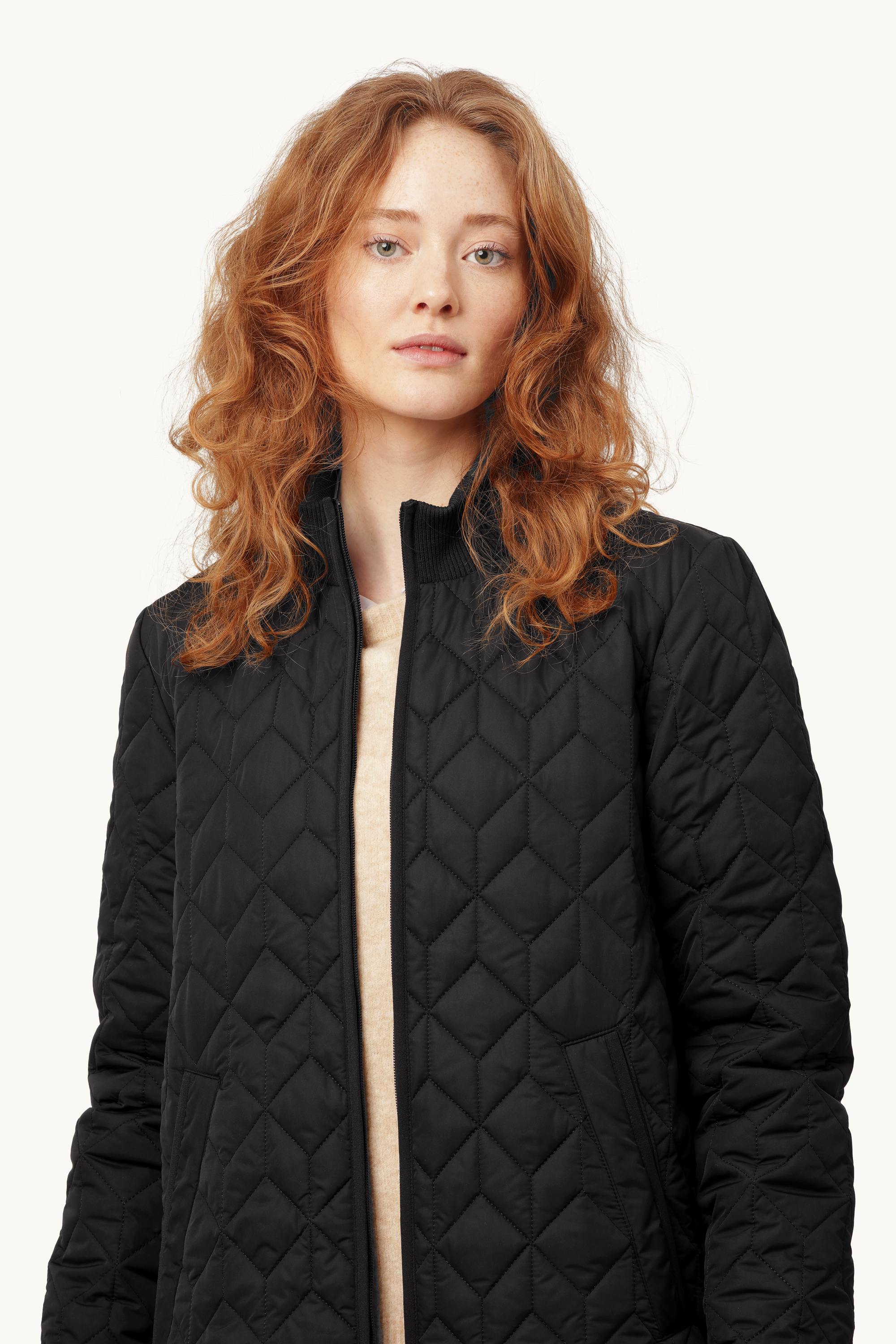 Lang Quiltet Jakke - Black
