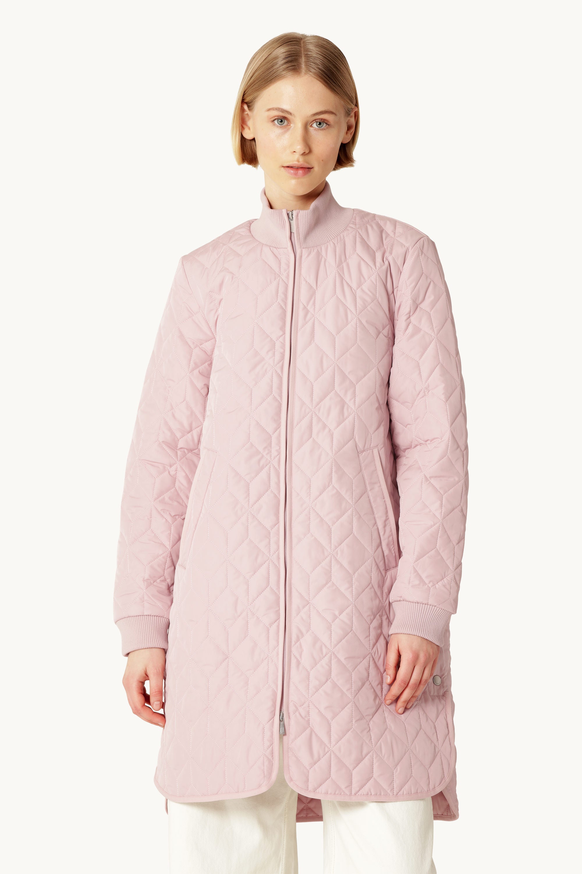 Lang Quiltet Jakke - Burnished Lilac