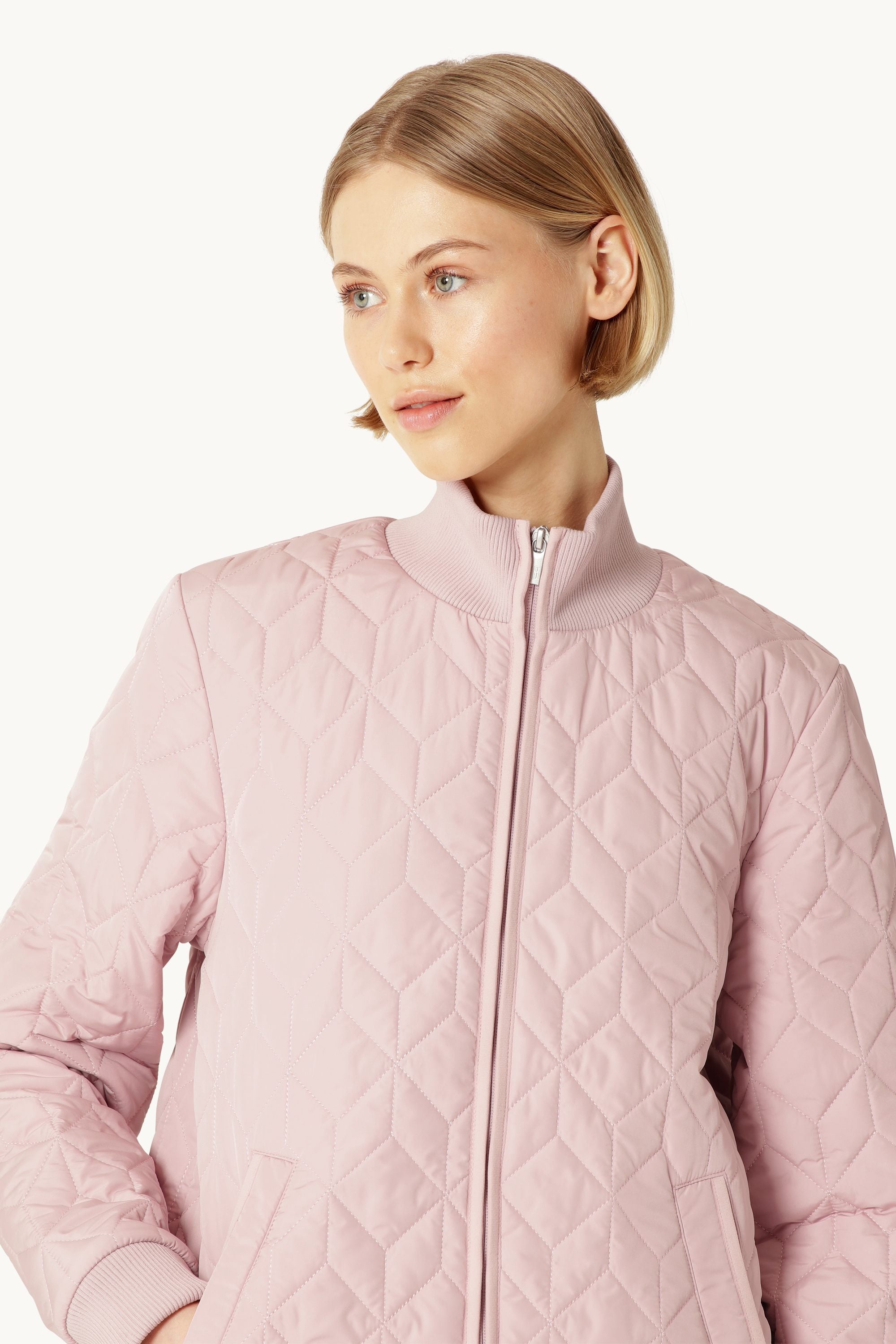 Lang Quiltet Jakke - Burnished Lilac