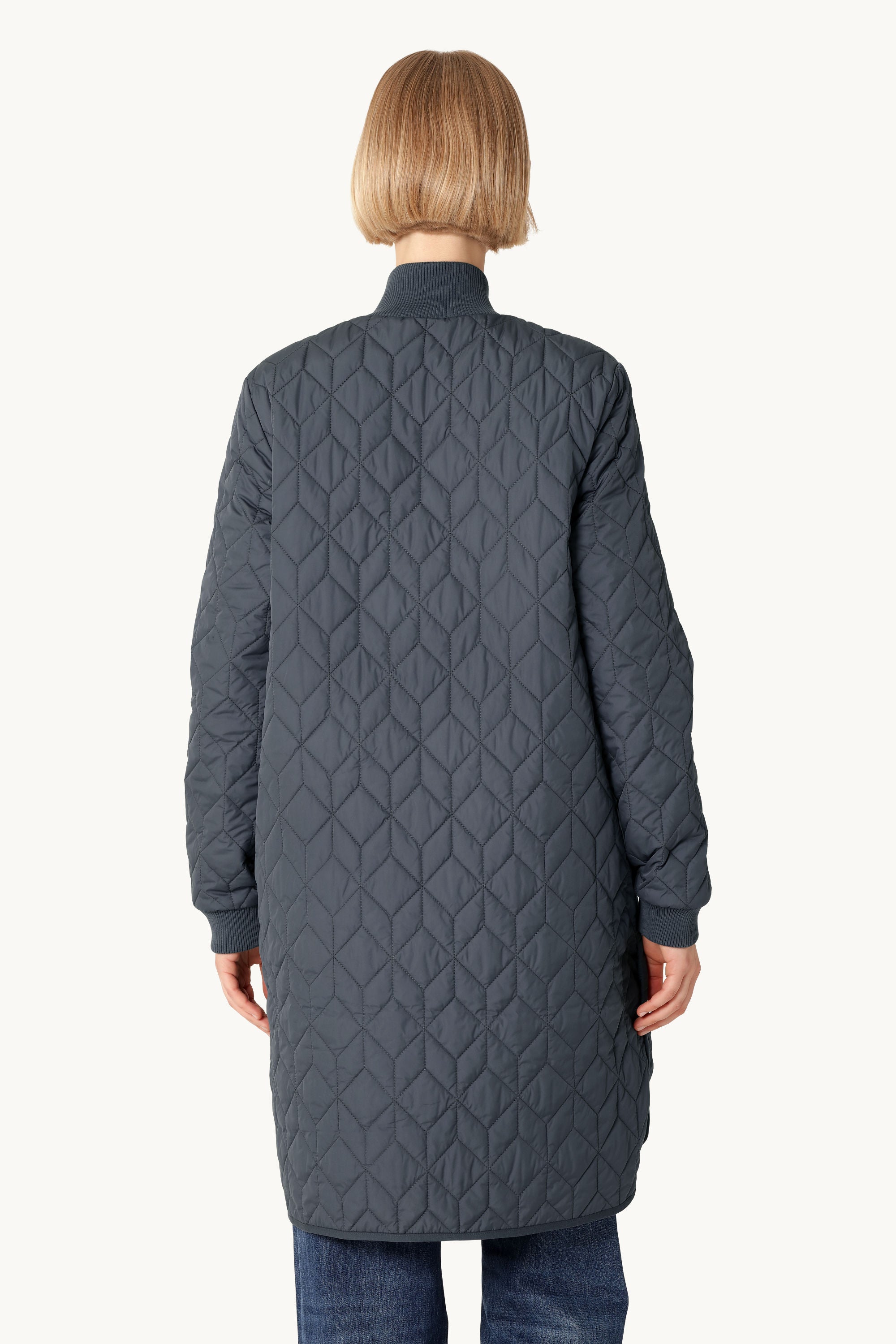 Lang Quiltet Jakke - Ombre Blue