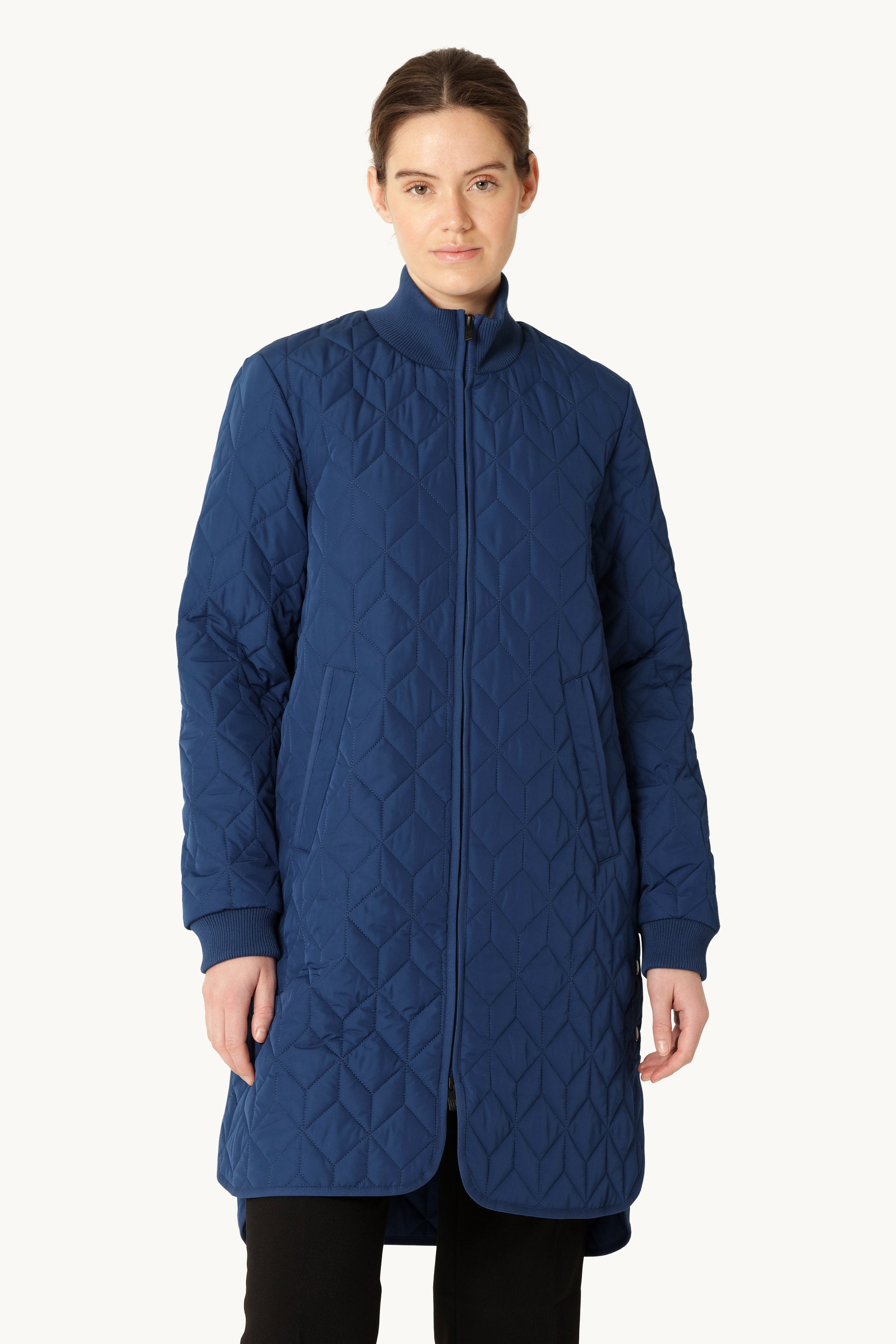 Lang Quiltet Jakke - Estate Blue
