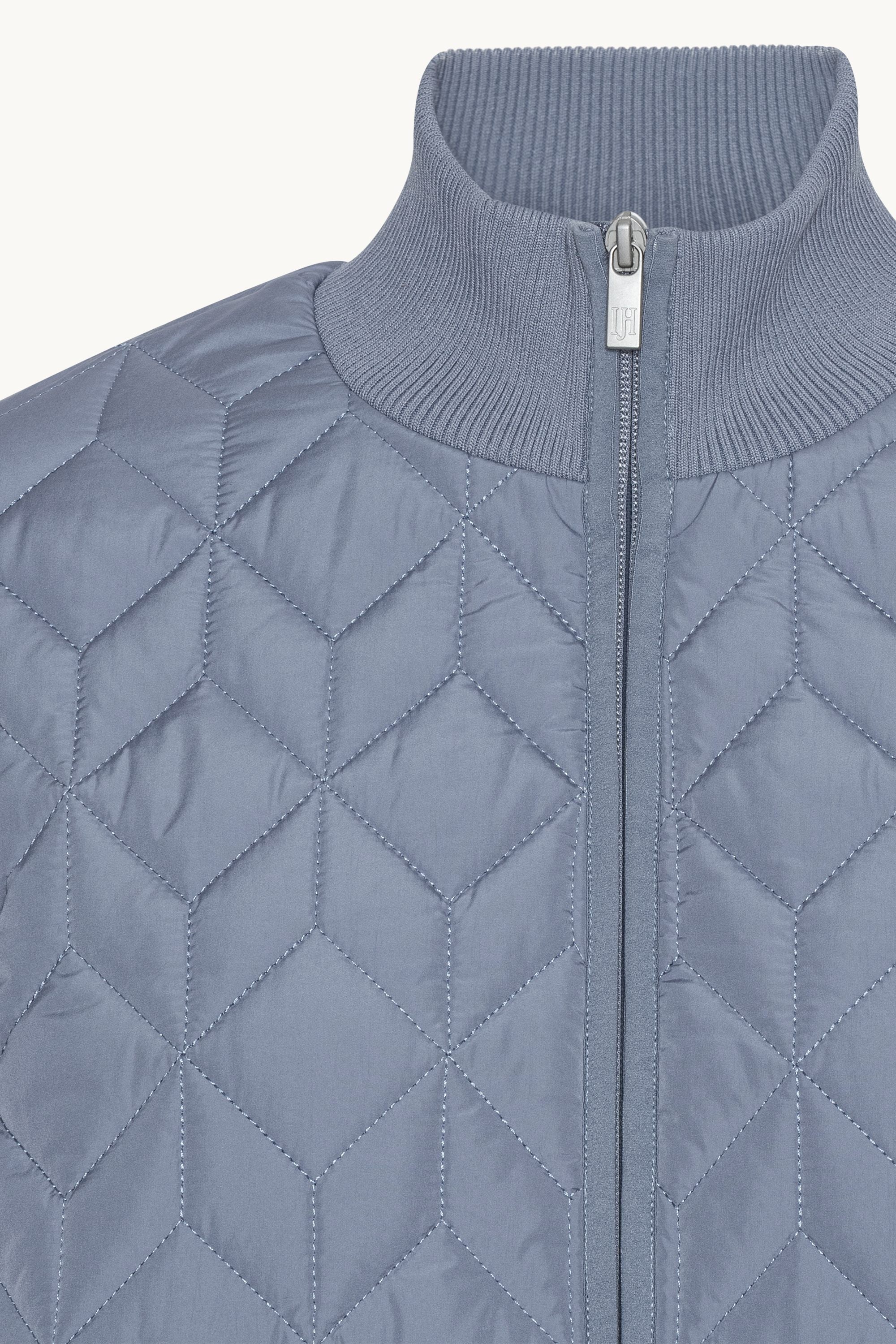 Lang Quiltet Jakke - Grey Blue