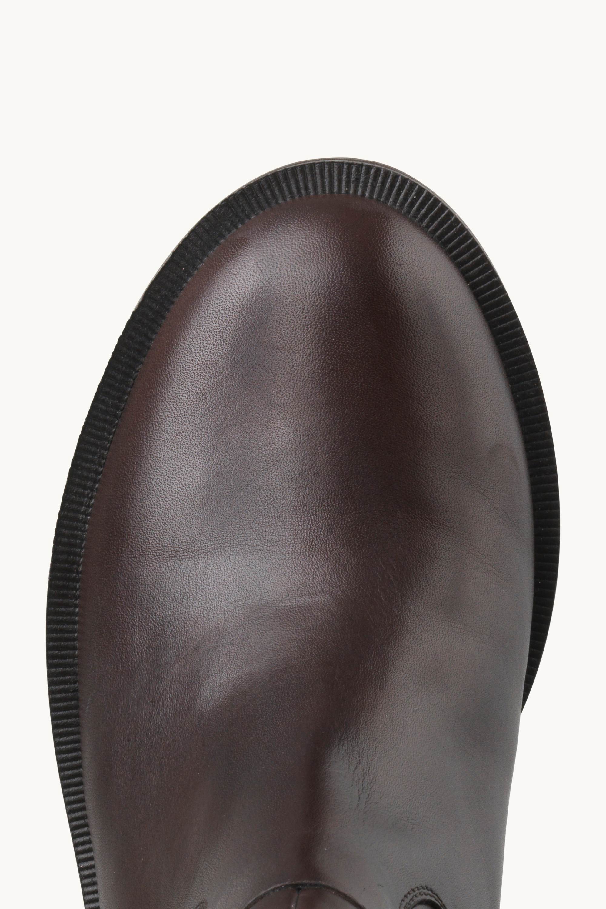 Leather Ankle Boots - Brown Black