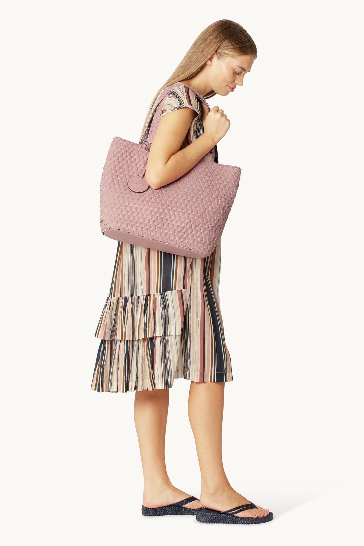 Flettet Tote Bag - Adobe Rose Lotus