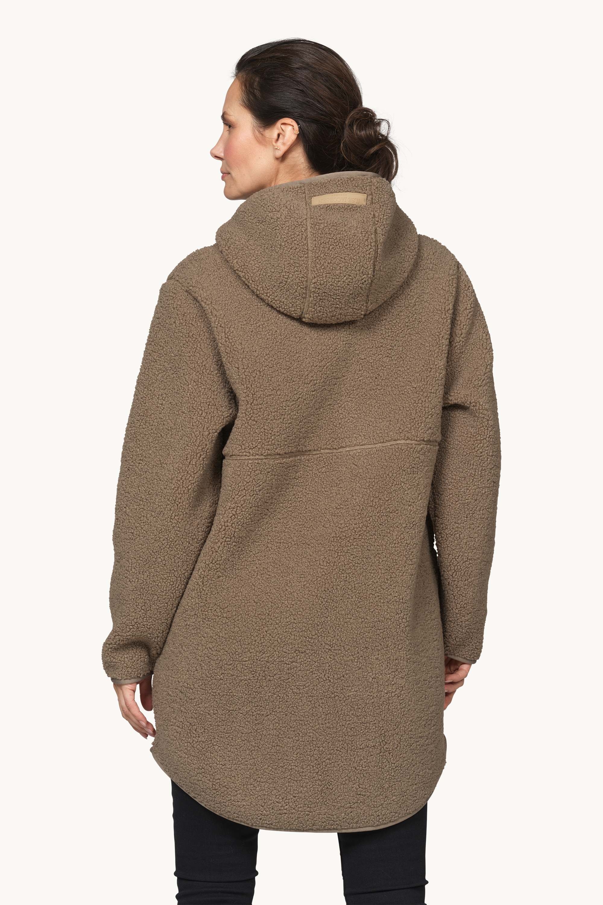 Bonded Pile Jacket with Hood - Greige
