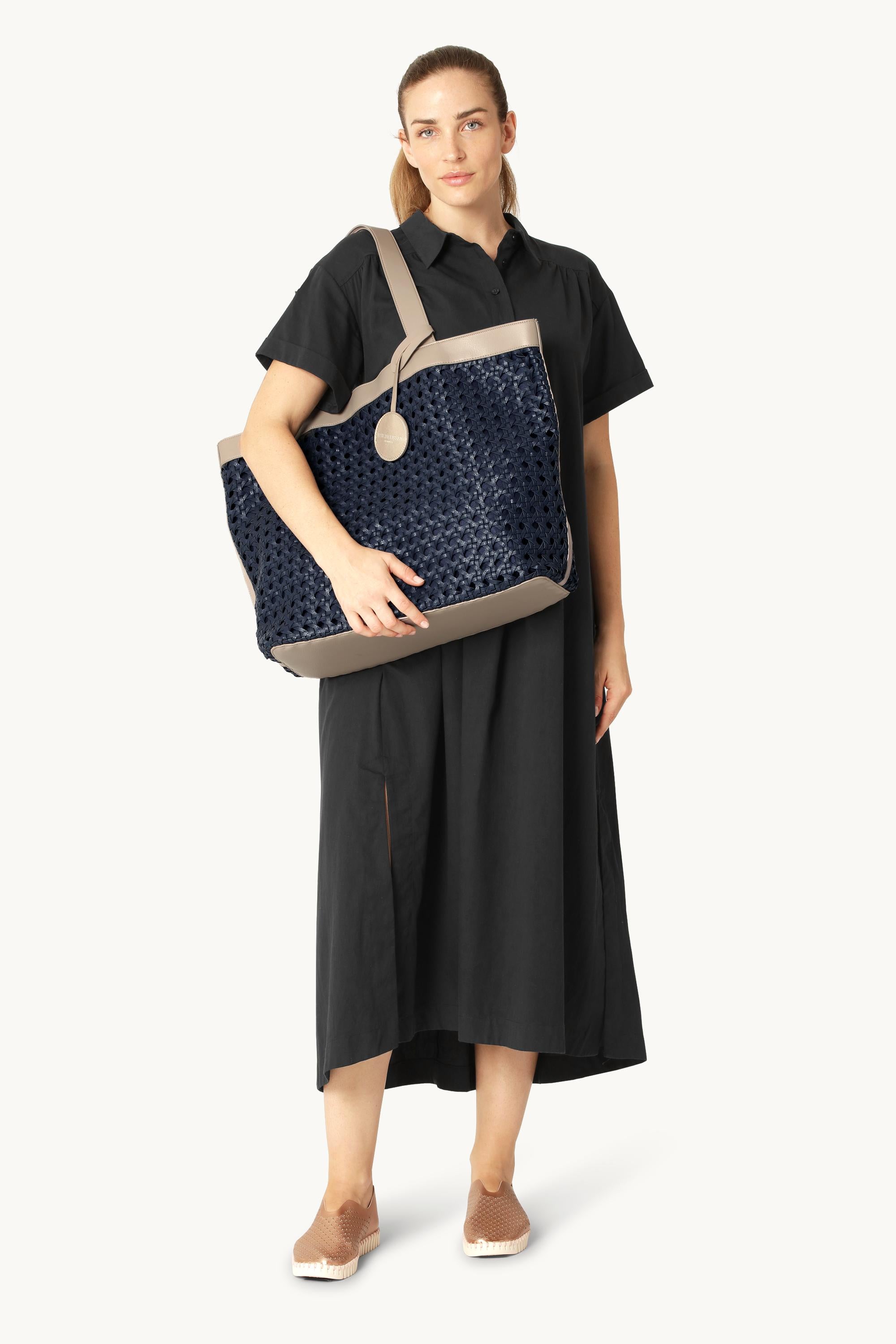 Stor Strandveske - Dark Indigo Sand Pile