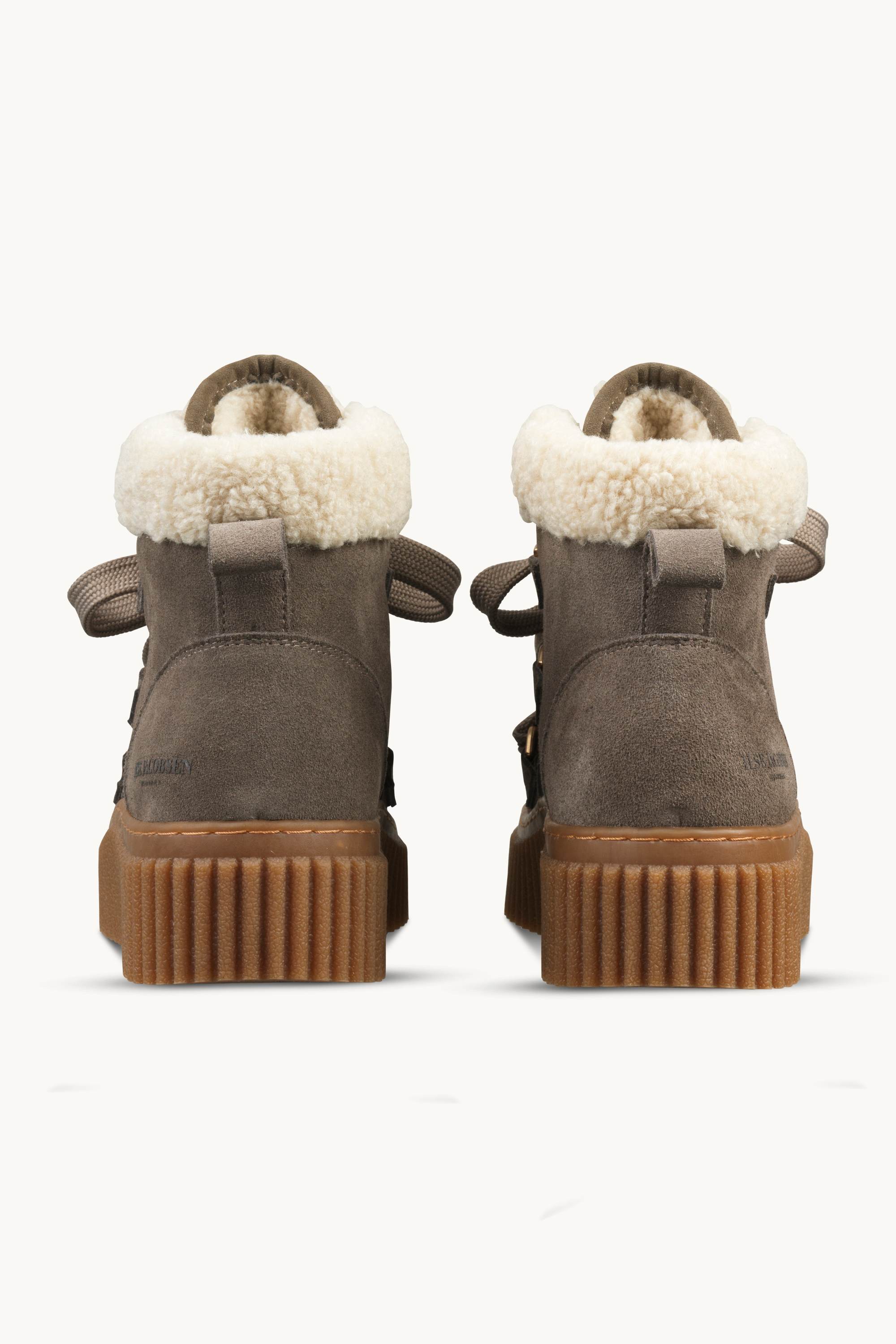 Suede Boots With Shoelaces - Falcon Clay