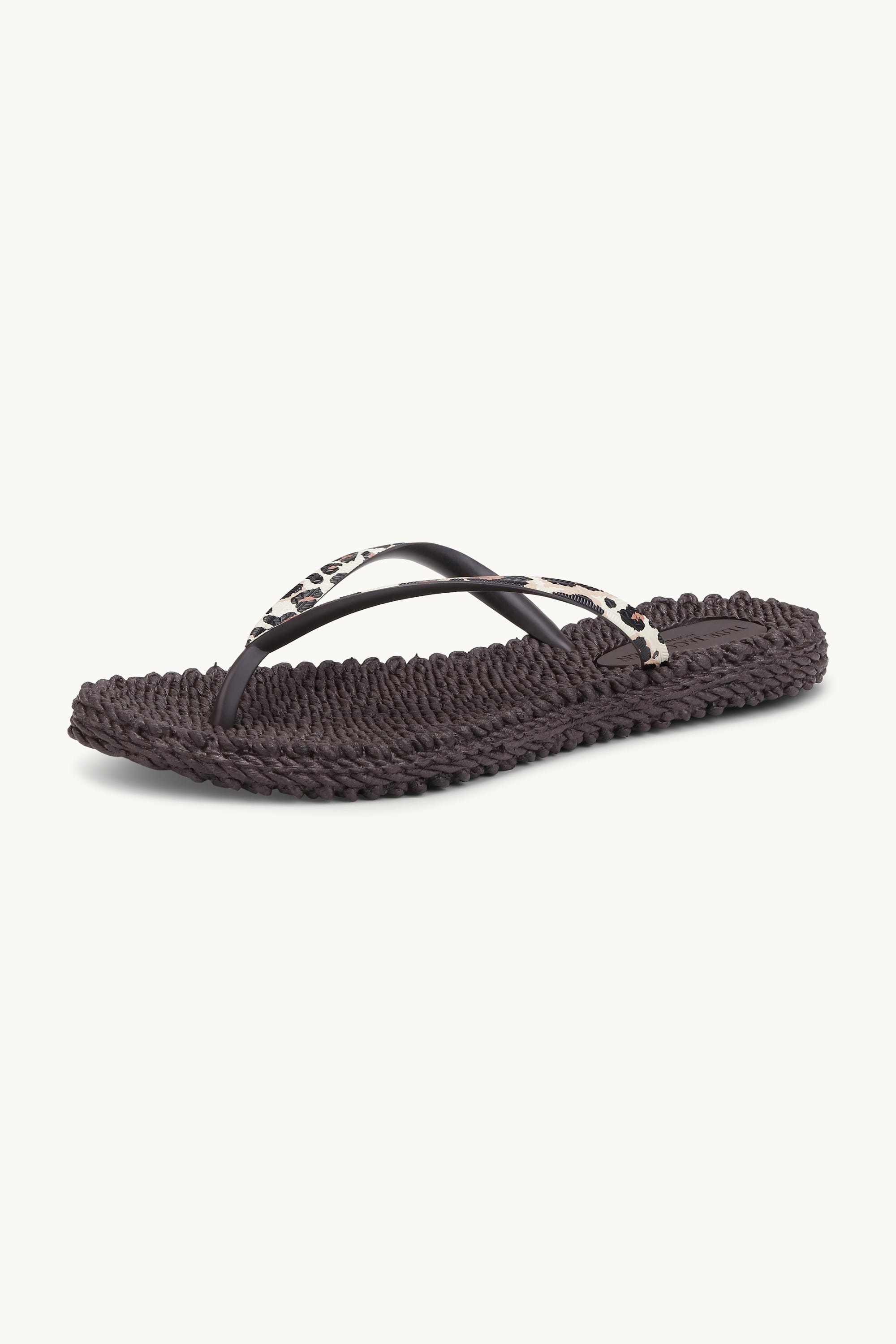 Flip Flops With Print - Brown Panthera Print