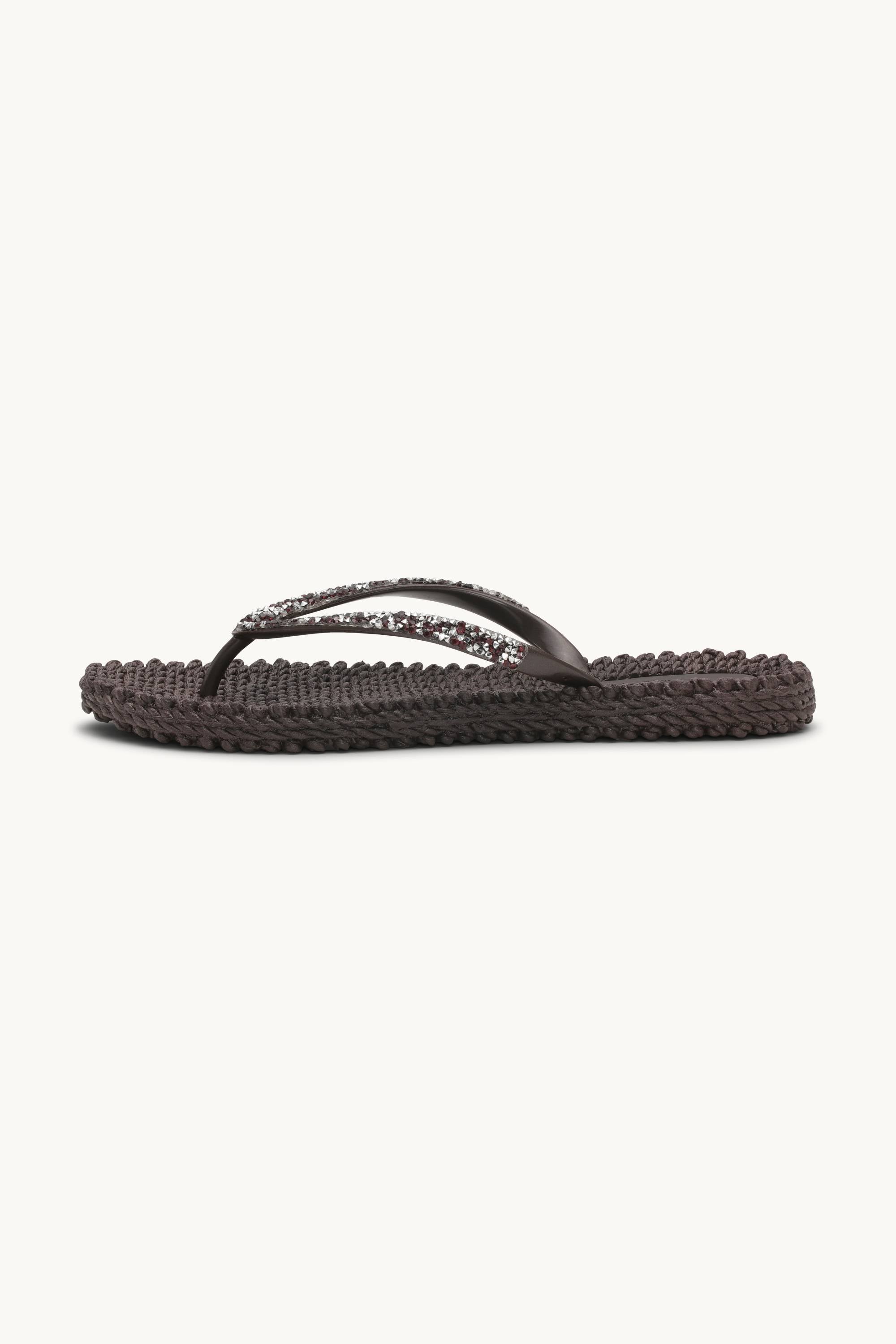 Flip Flops With Rhinestones - Prune