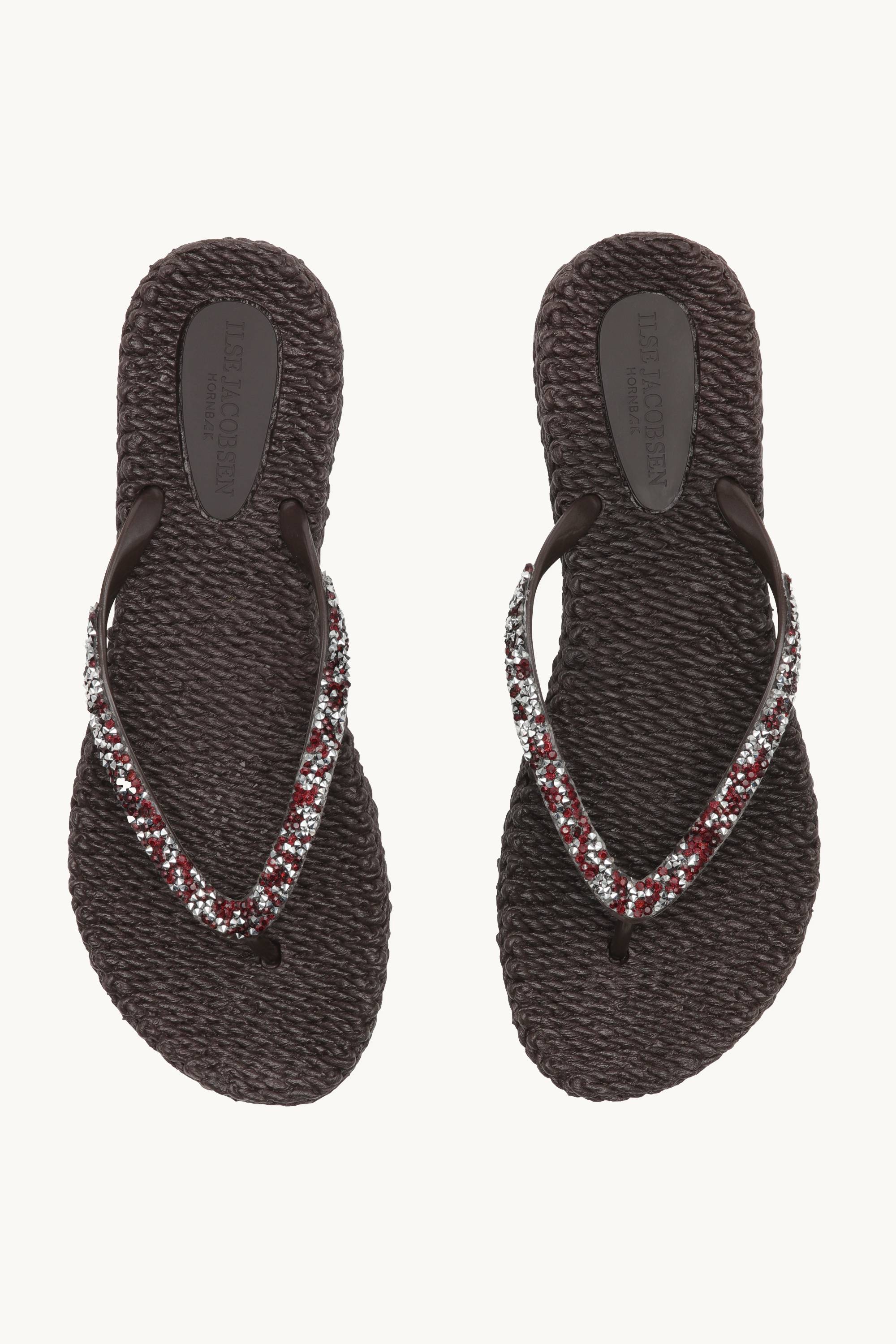 Flip Flops With Rhinestones - Prune