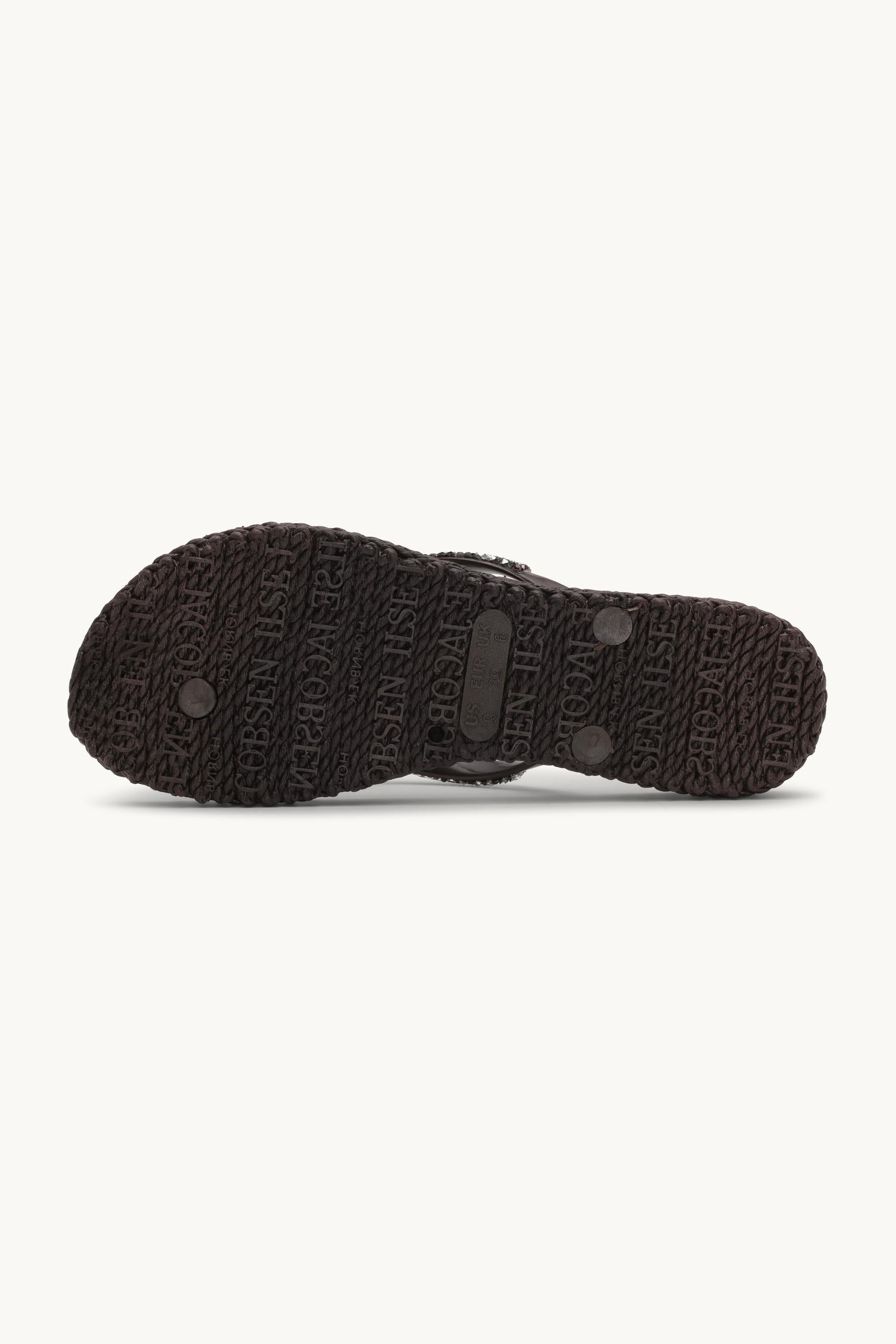 Flip Flops With Rhinestones - Prune