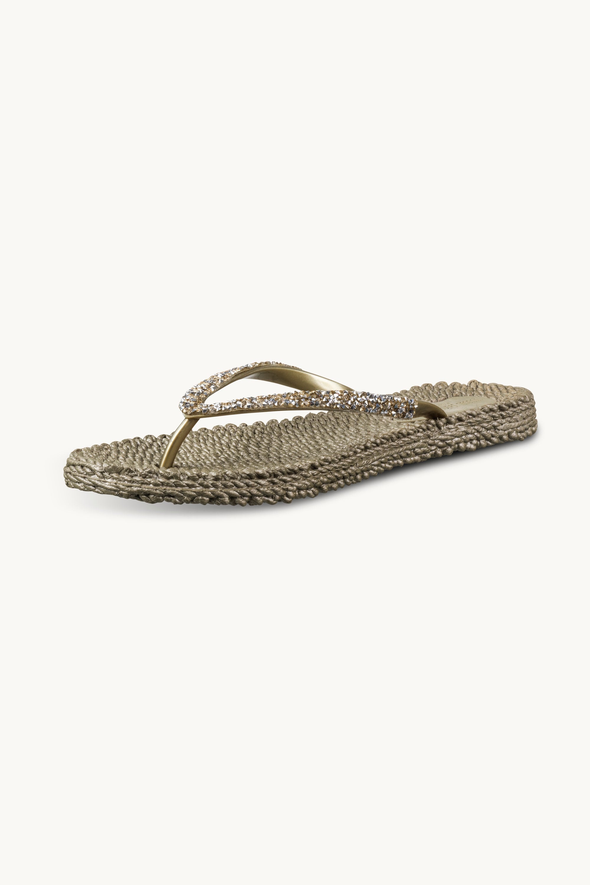 Flip Flops With Rhinestones - Platin