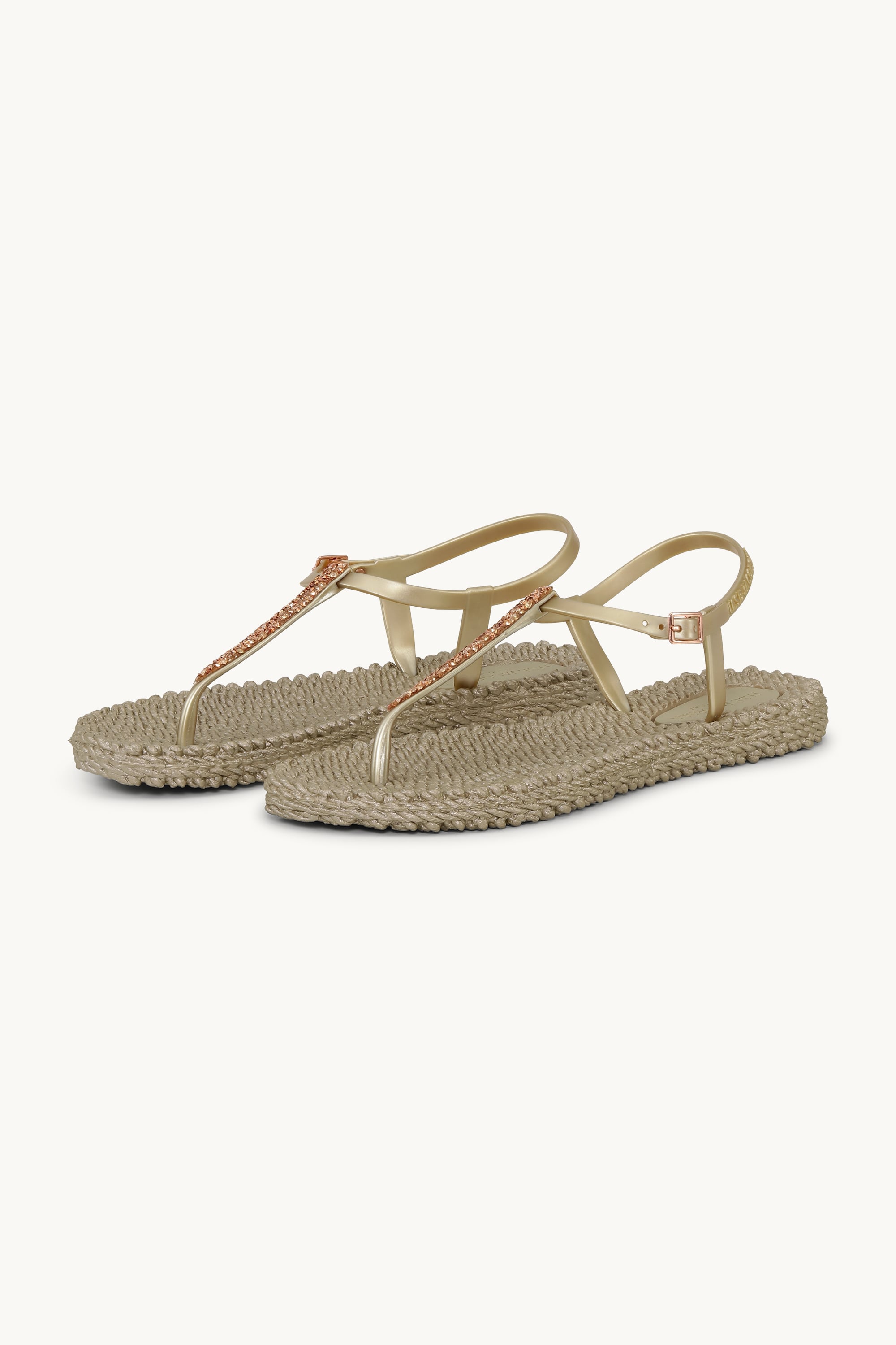 Flip Flops with Rhinestones - Platin