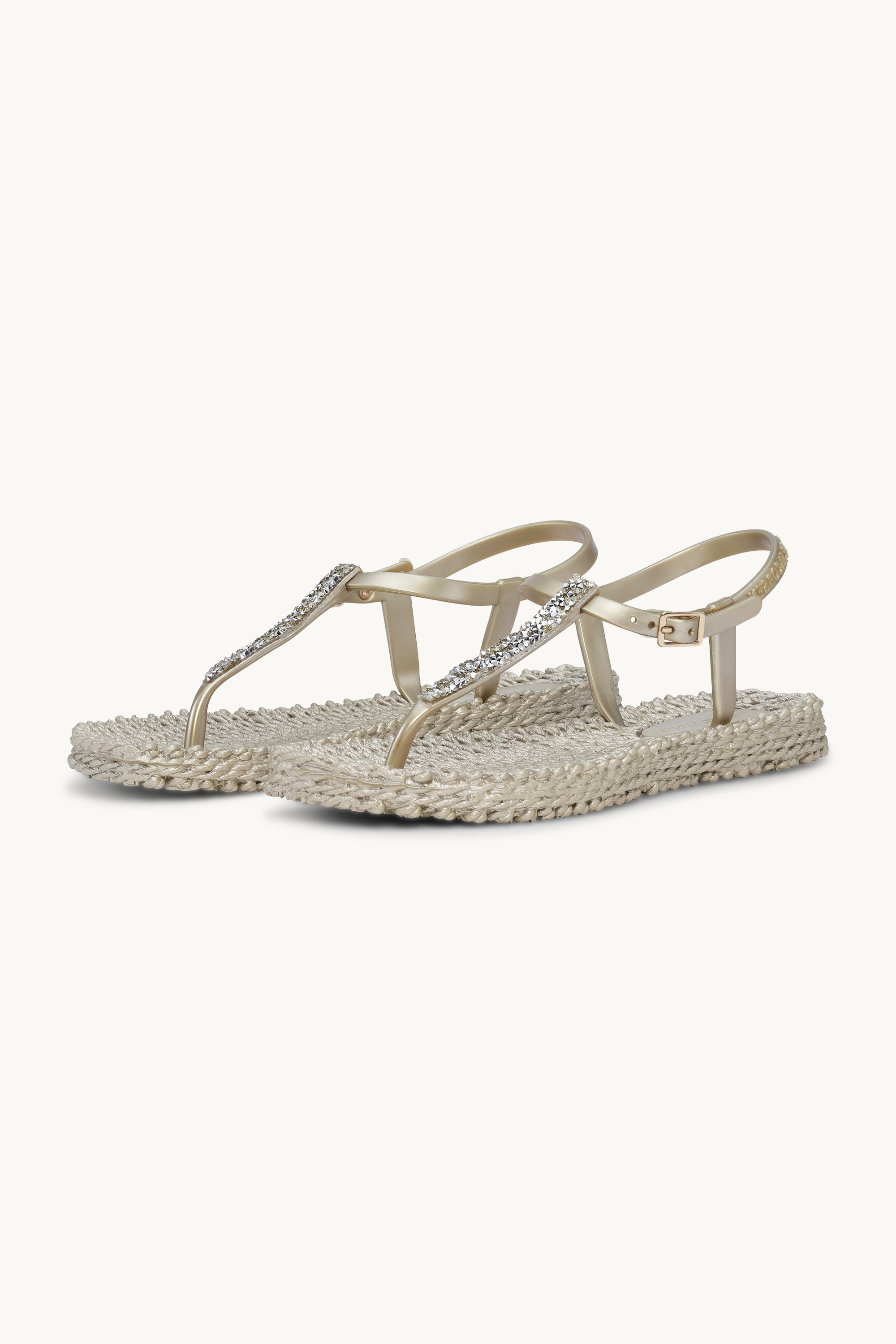 Flip Flops With Rhinestones - Platin