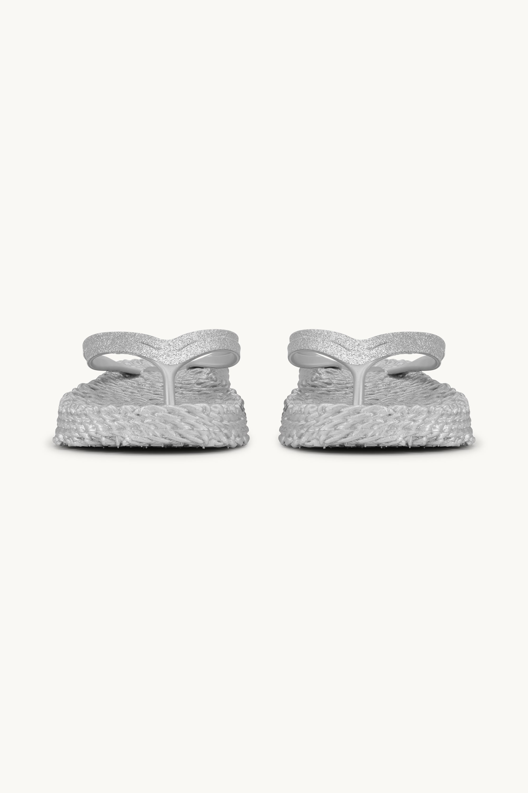 Platform Flip-flops Glitter - Silver