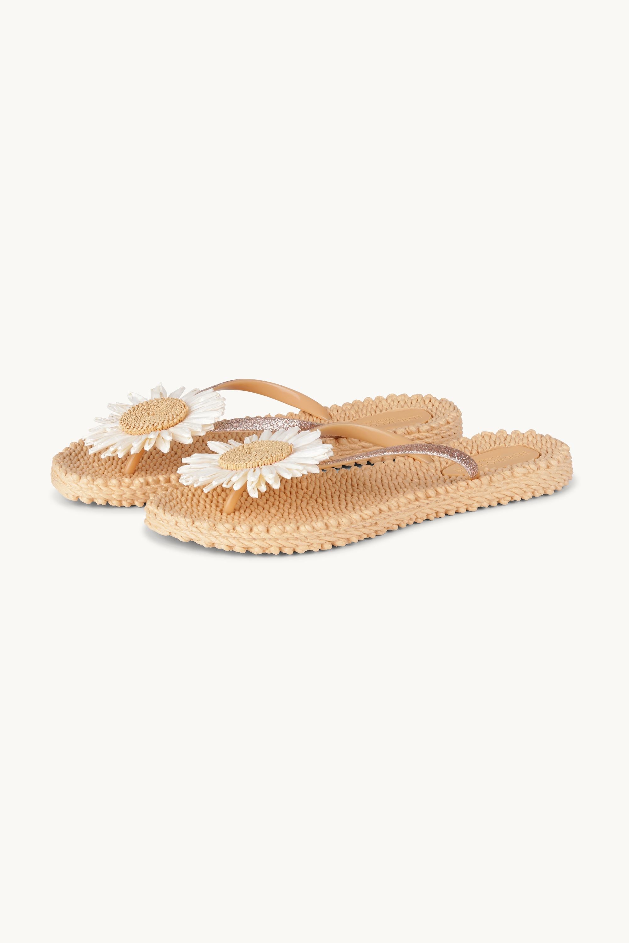 Flip-flops Blomst - Beige