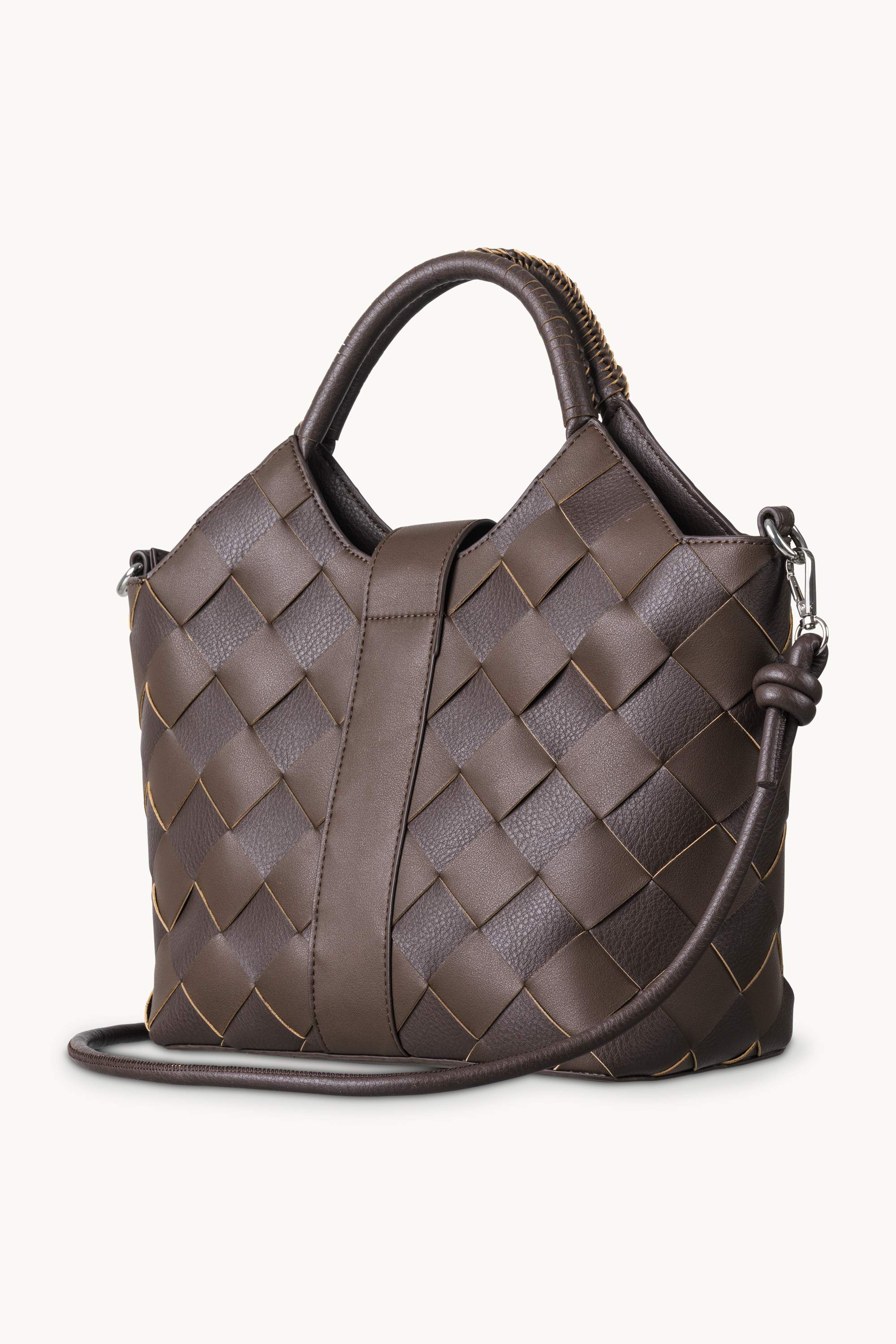 Braided Handbag - Chocolate Brown
