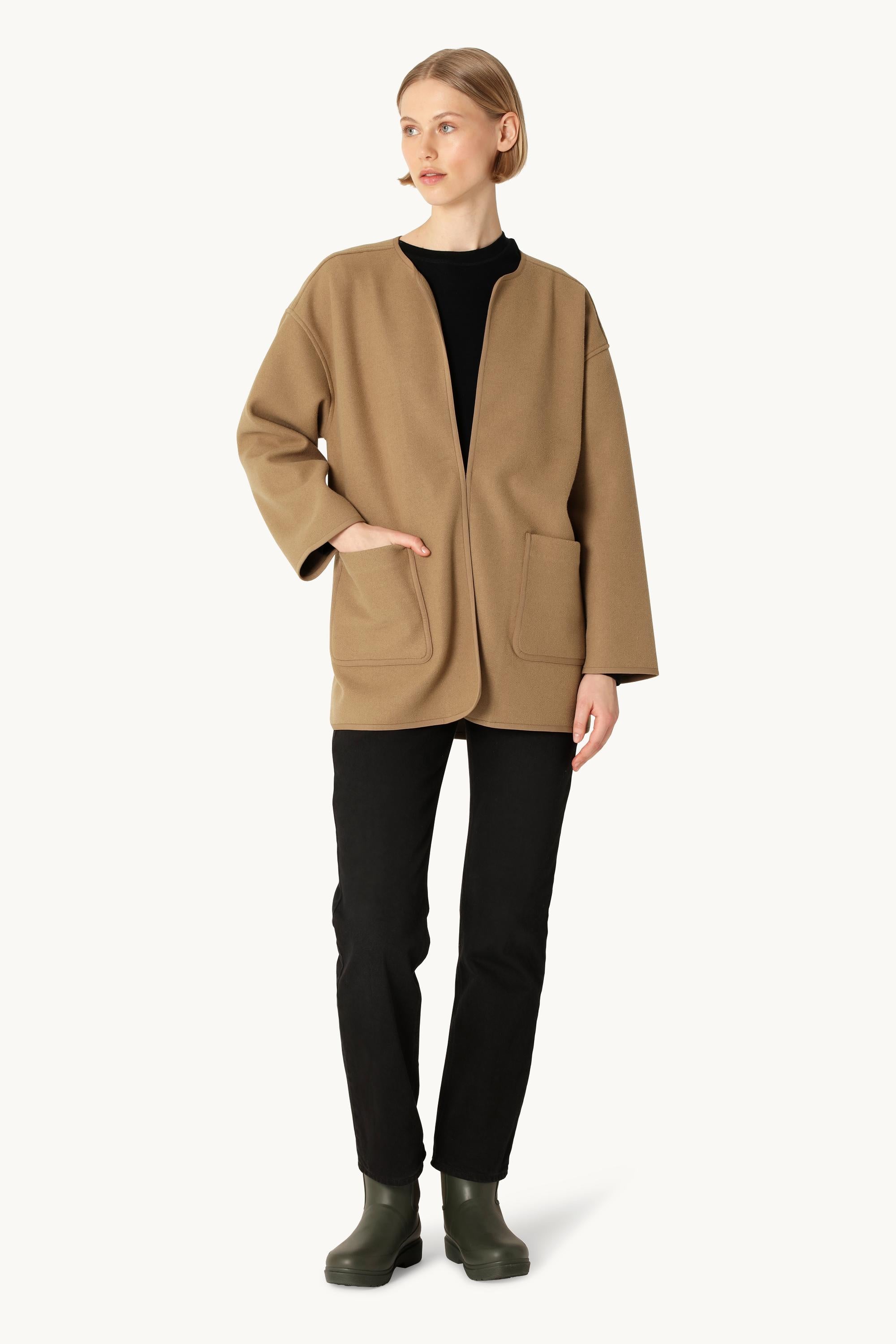 Følt Casual Jakke - Mocca