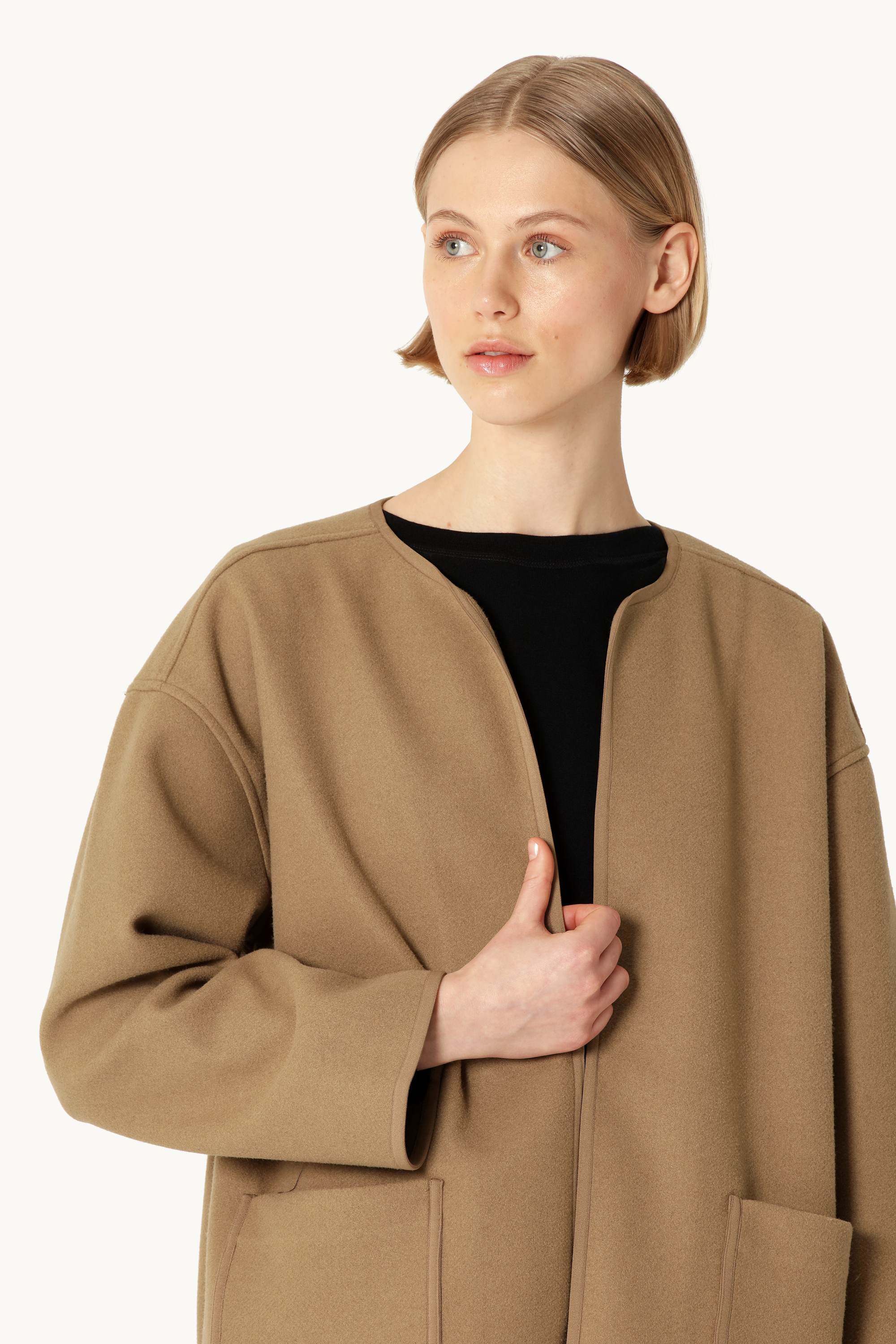 Følt Casual Jakke - Mocca