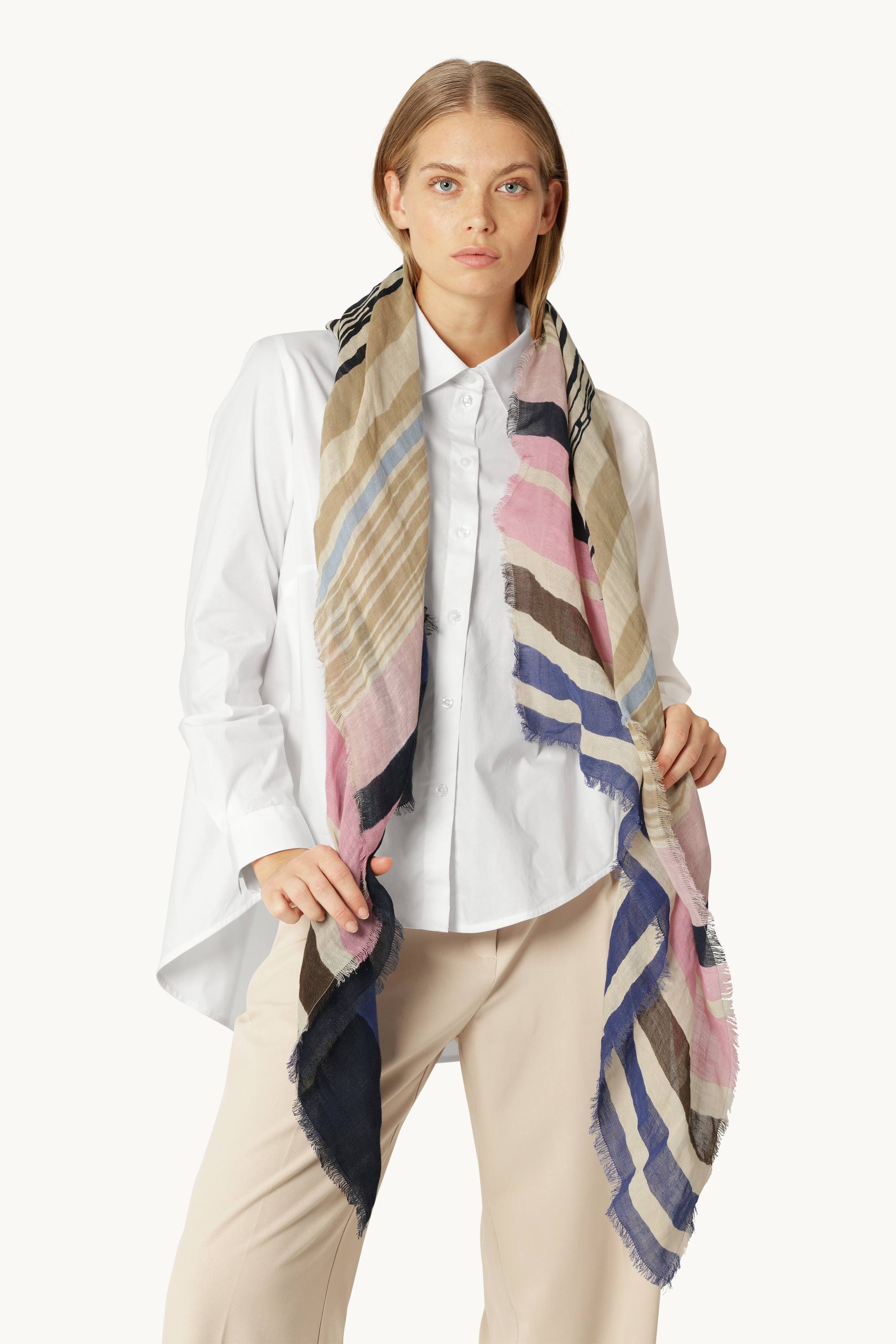 Stripete Skjerf - Beige Organic Stripe