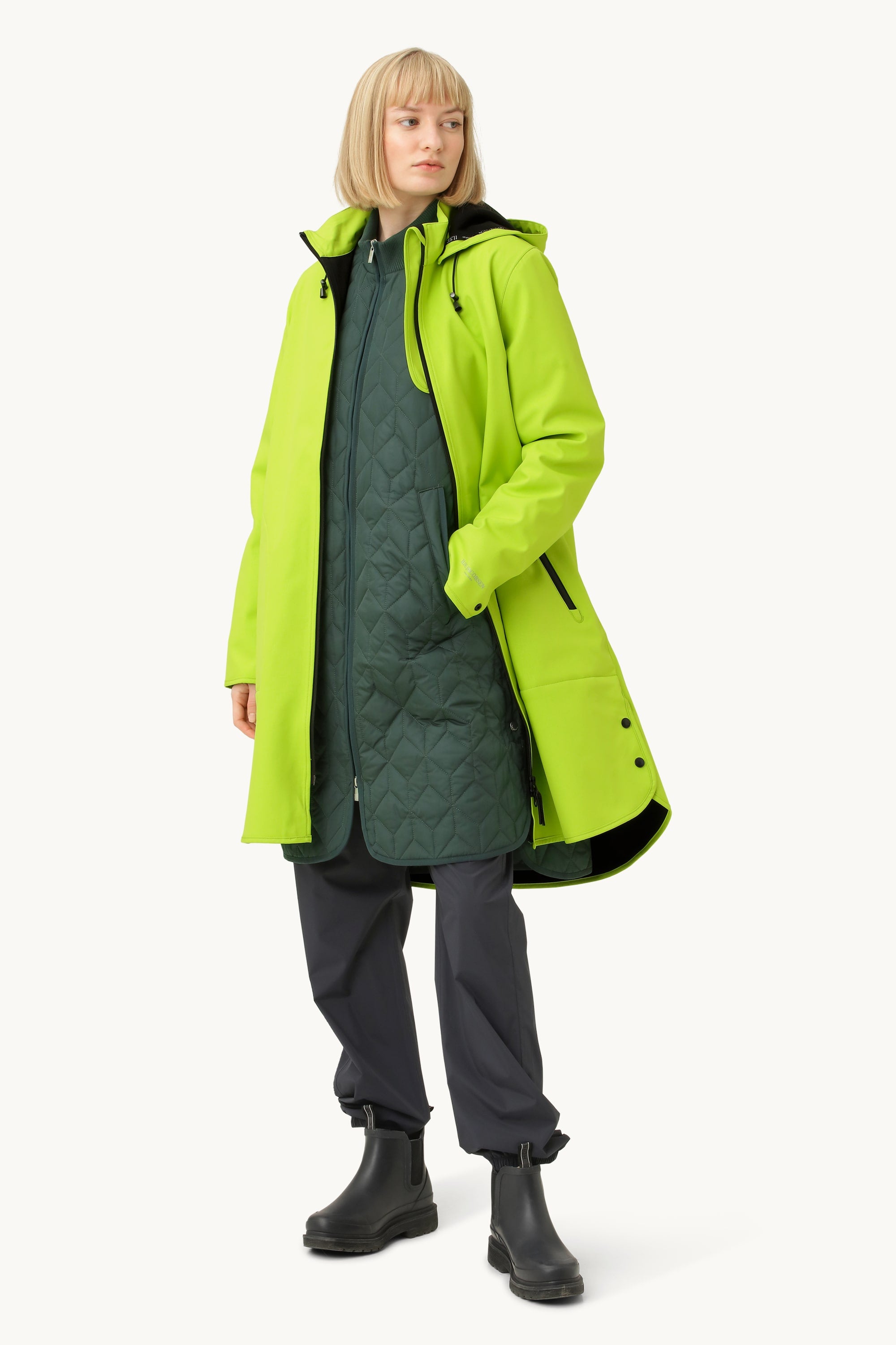 Softshell Regnjakke A-fasong - Lime Green