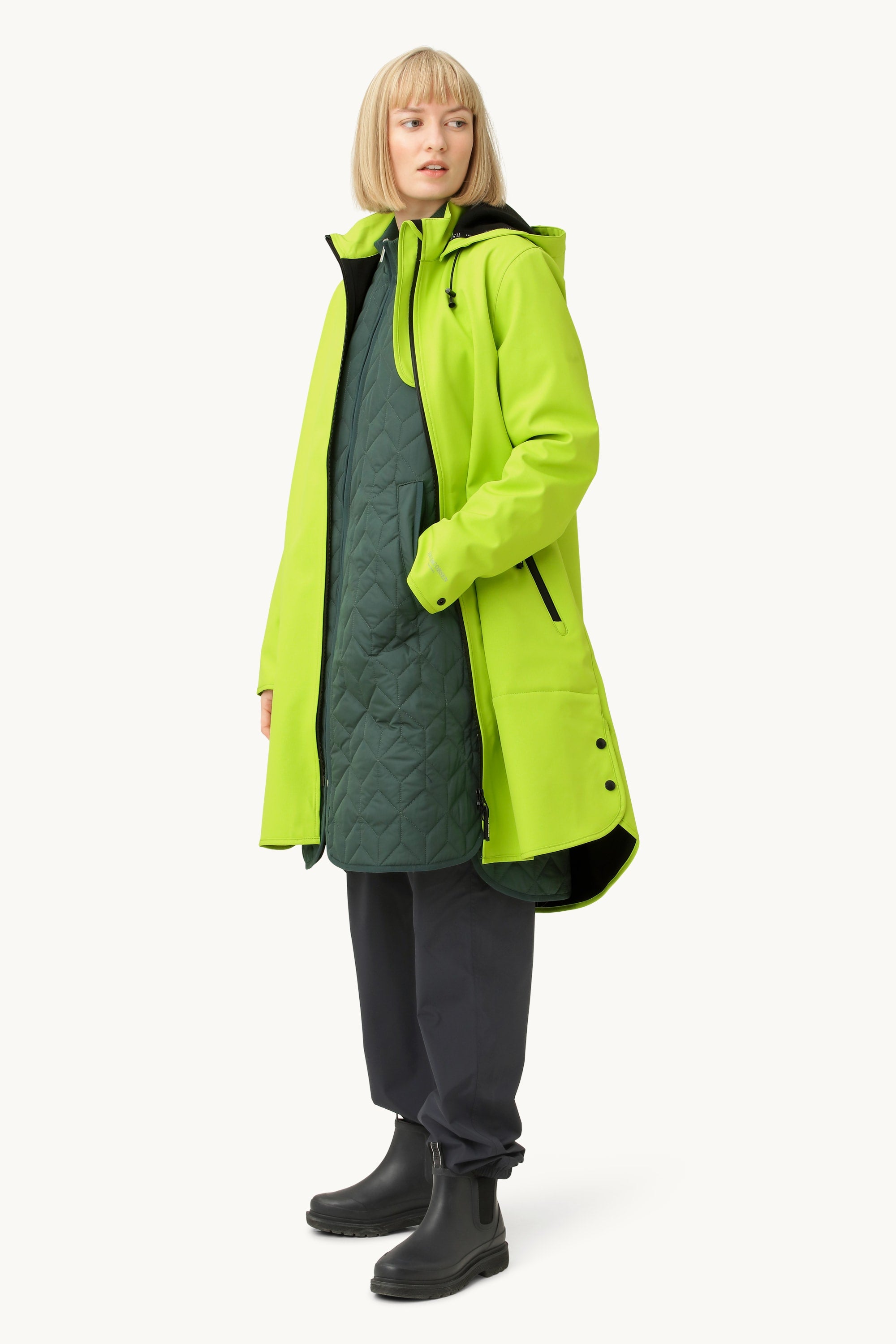 Softshell Regnjakke A-fasong - Lime Green
