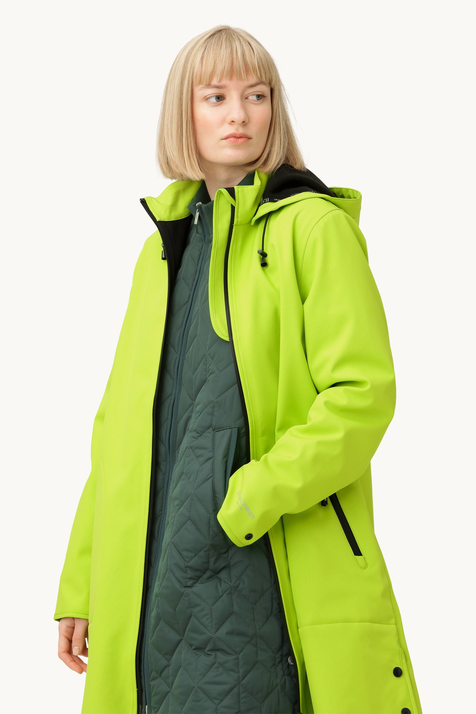 Softshell Regnjakke A-fasong - Lime Green