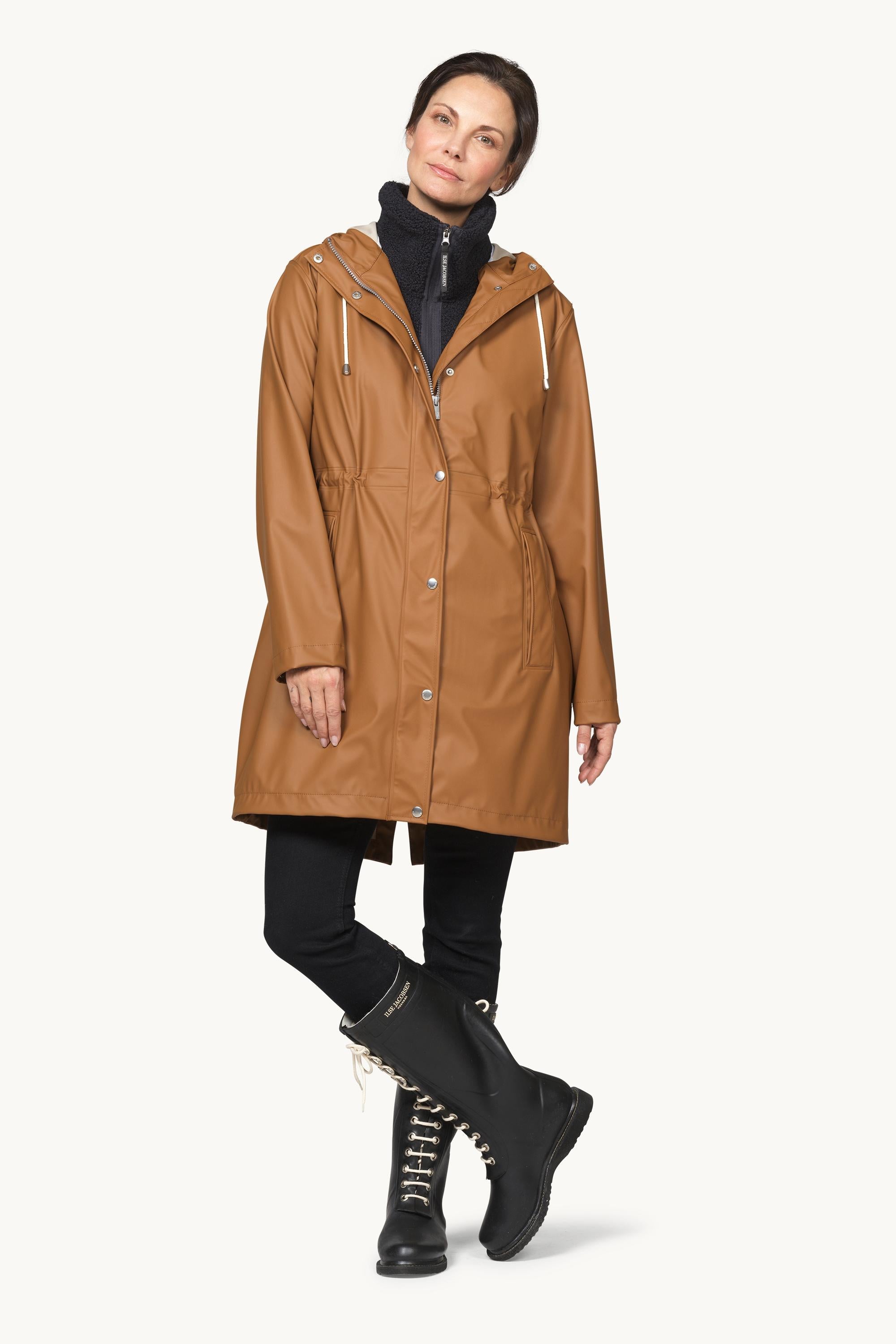 Long Parka Rain Jacket - Toffee