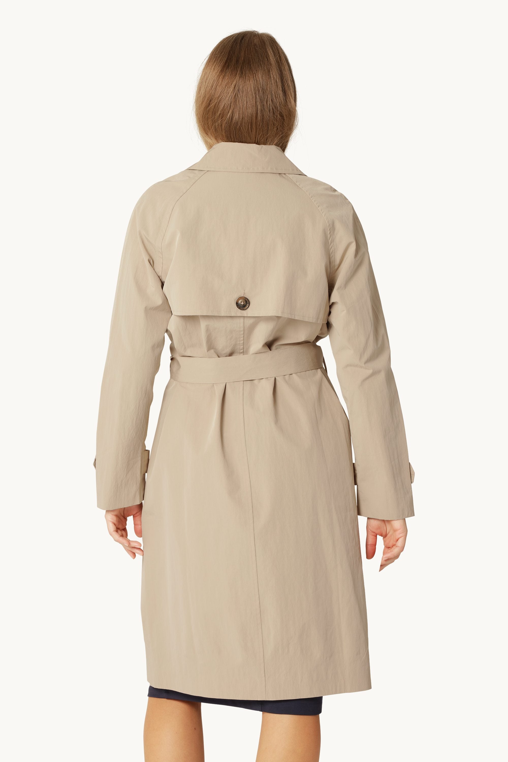 Teknisk Trench Regnjakke - White Pepper