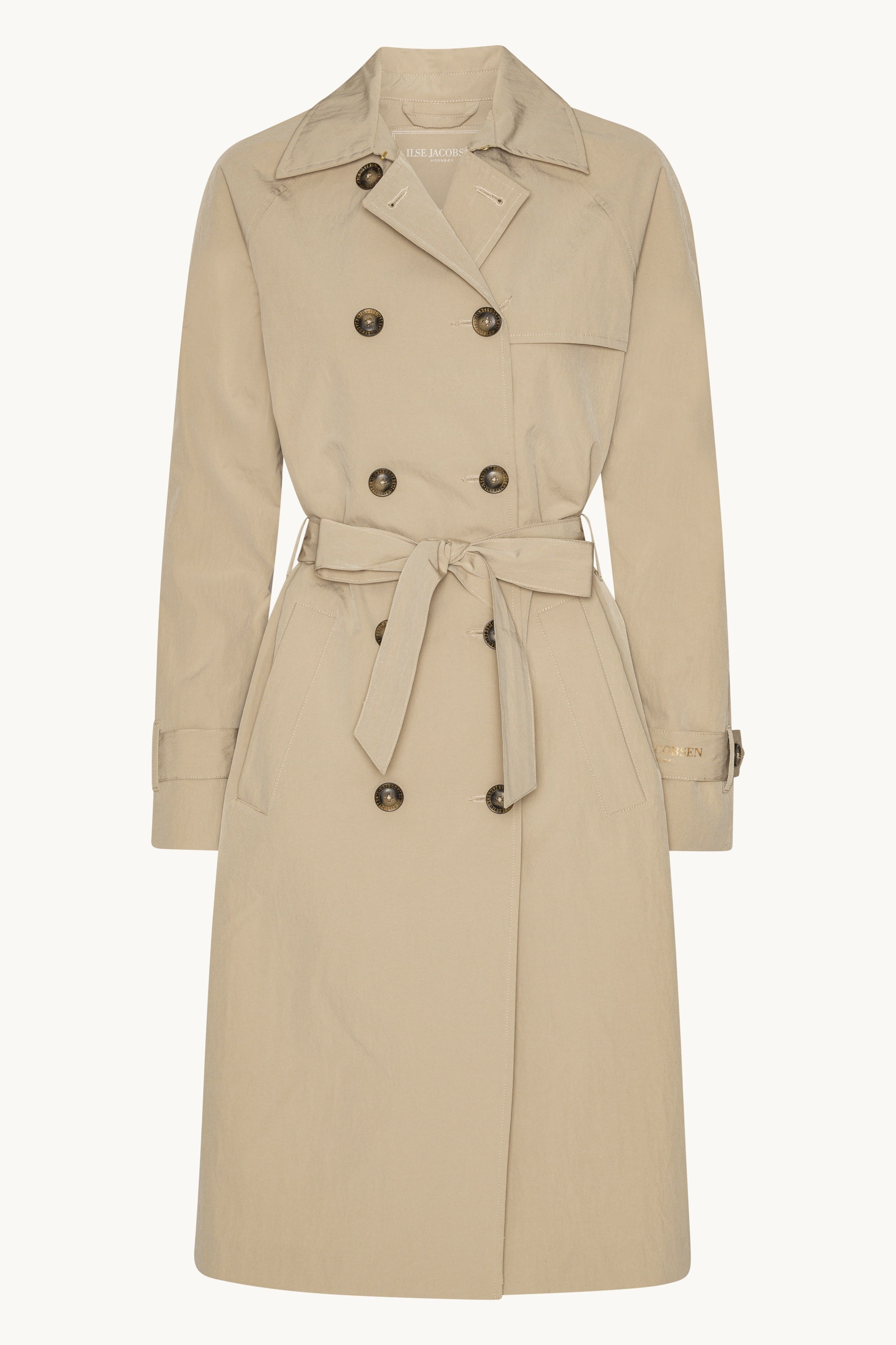 Teknisk Trench Regnjakke - White Pepper