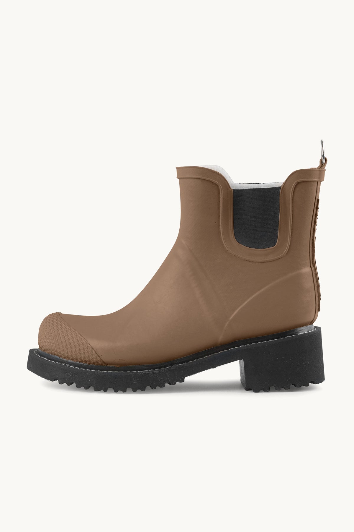 Short Rubber Boots With High Heel - Otter