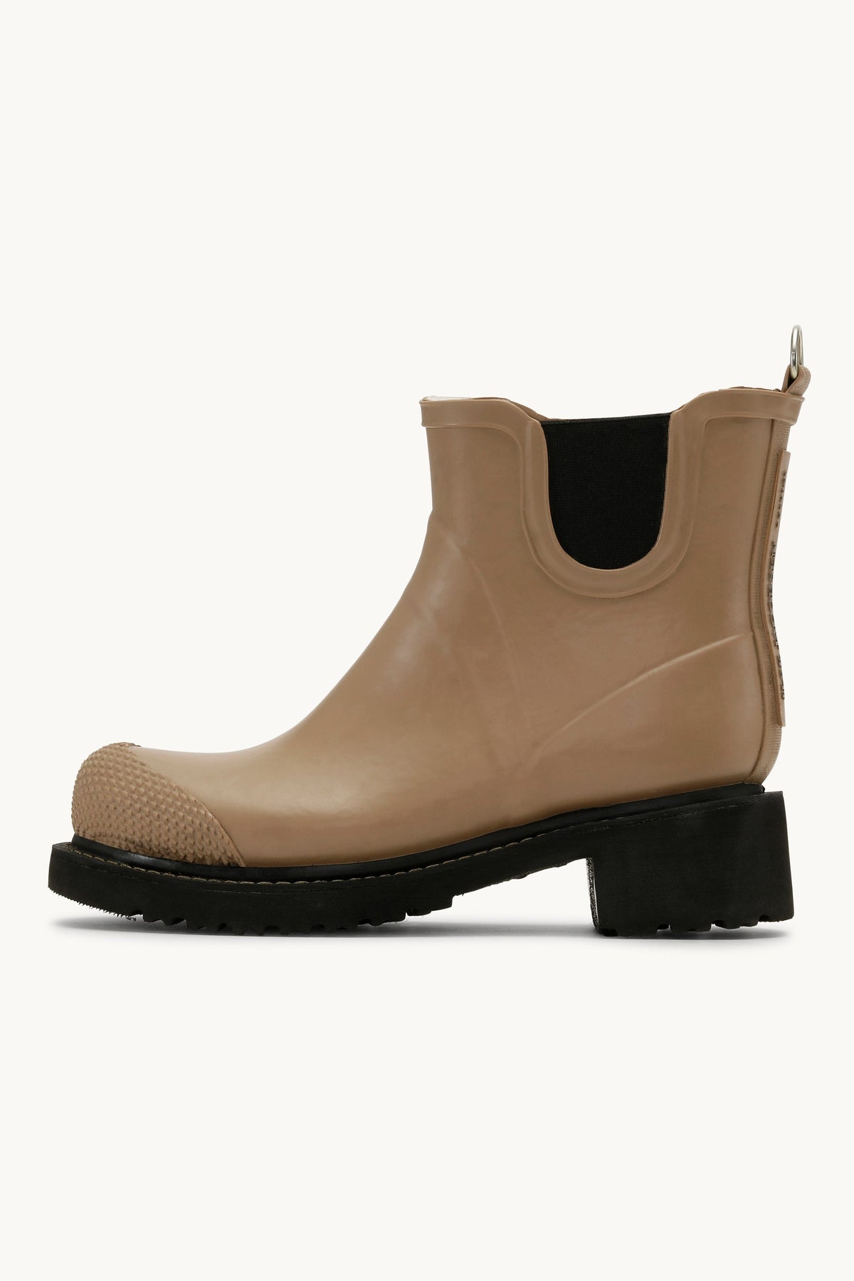 Short Rubber Boots With High Heel - Otter