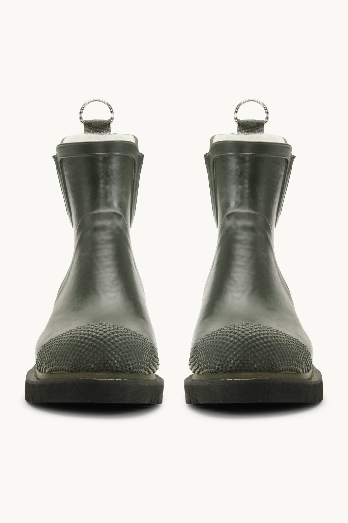Short Rubber Boots With High Heel - Army