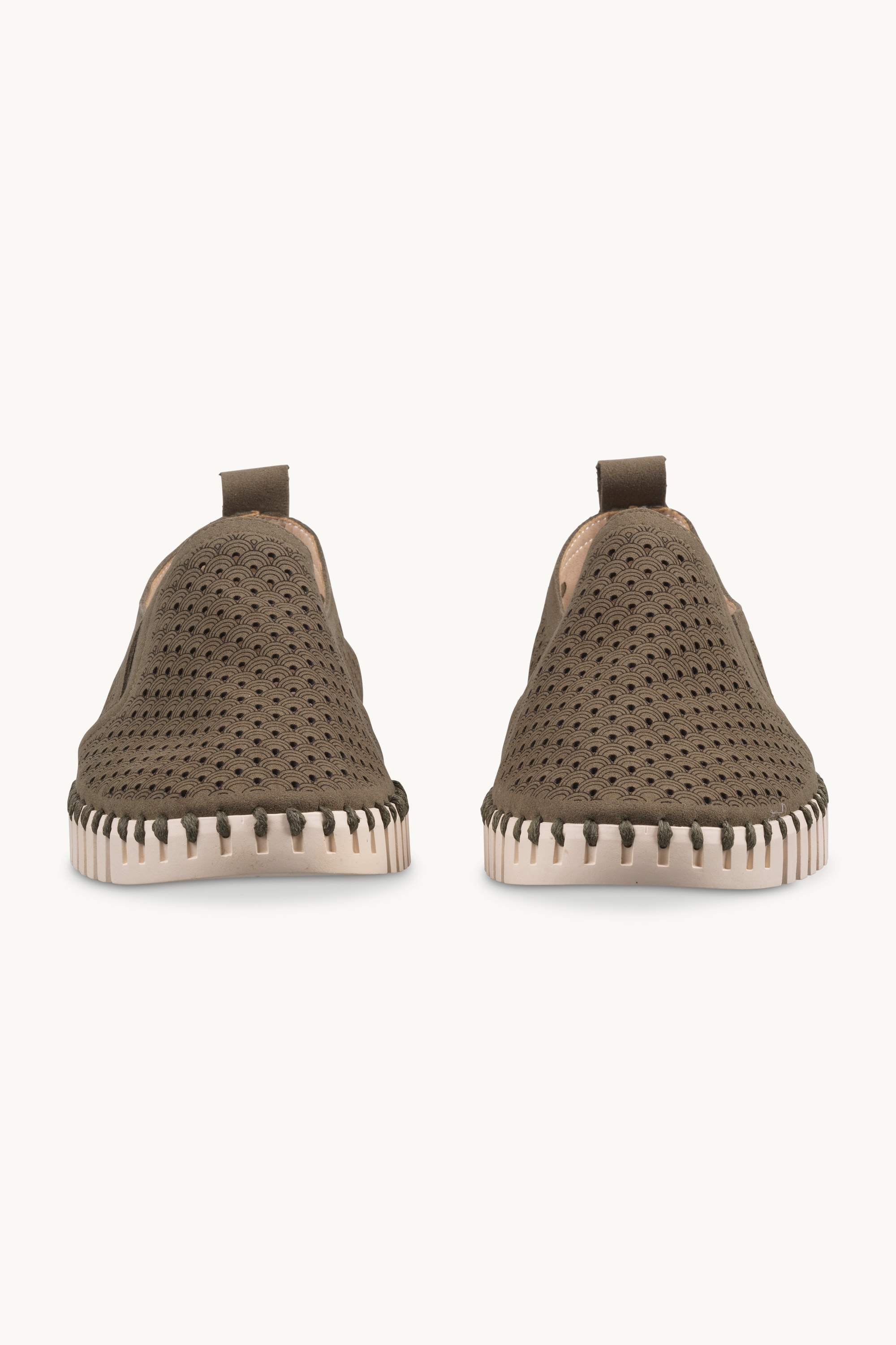 Komfortable Herresko - Deep Olive Pearled Ivory