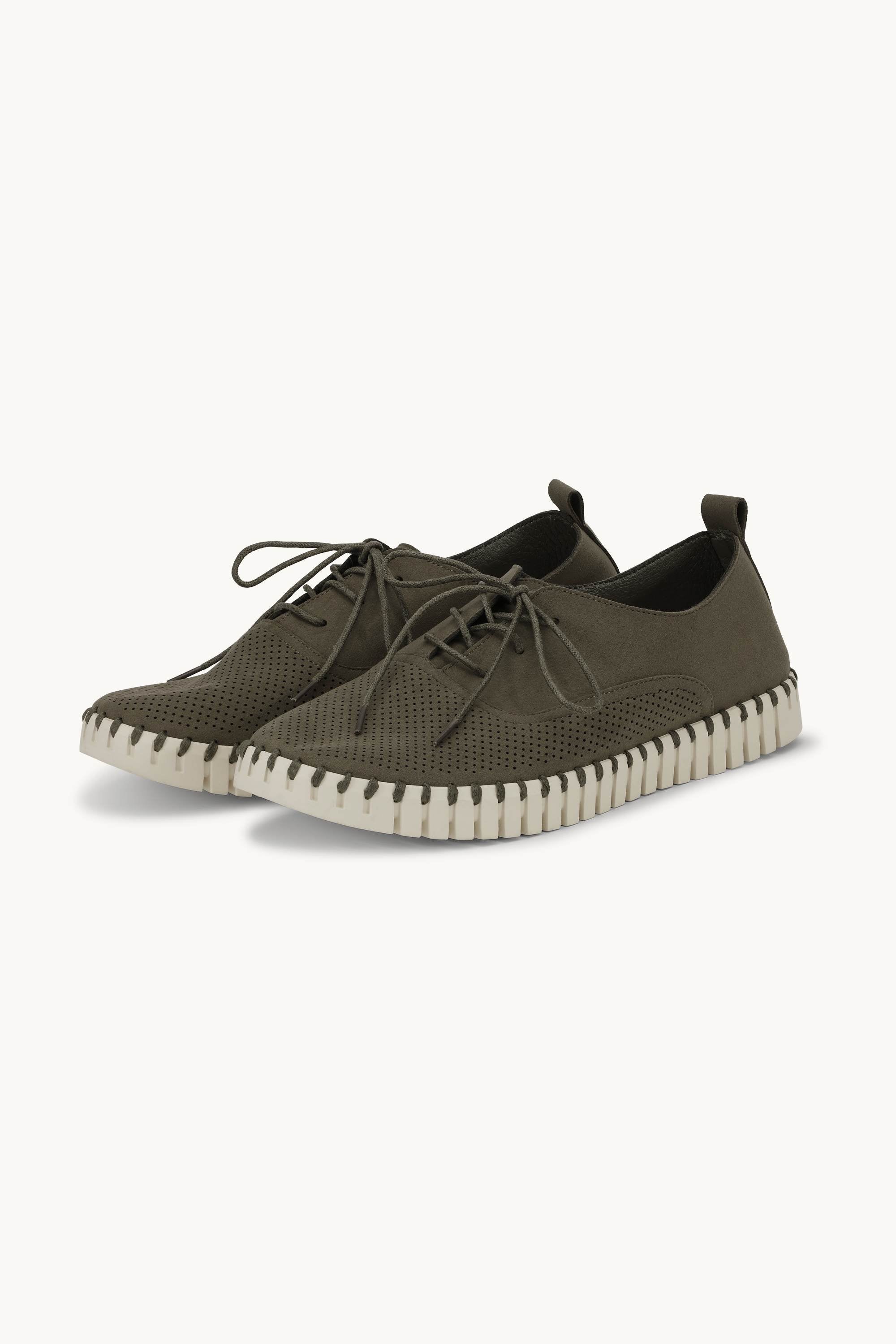 Herresko Med Lisser - Deep Olive Pearled Ivory