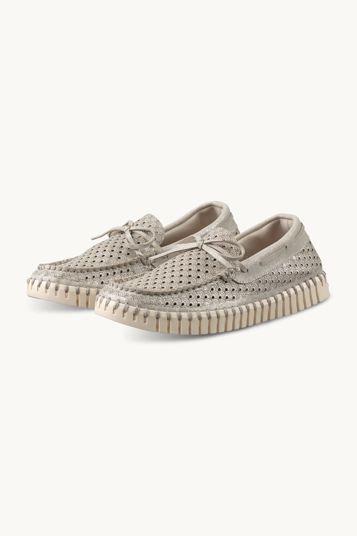 Tulip Sailor Shoe Glitter - Silver Pearled Ivory