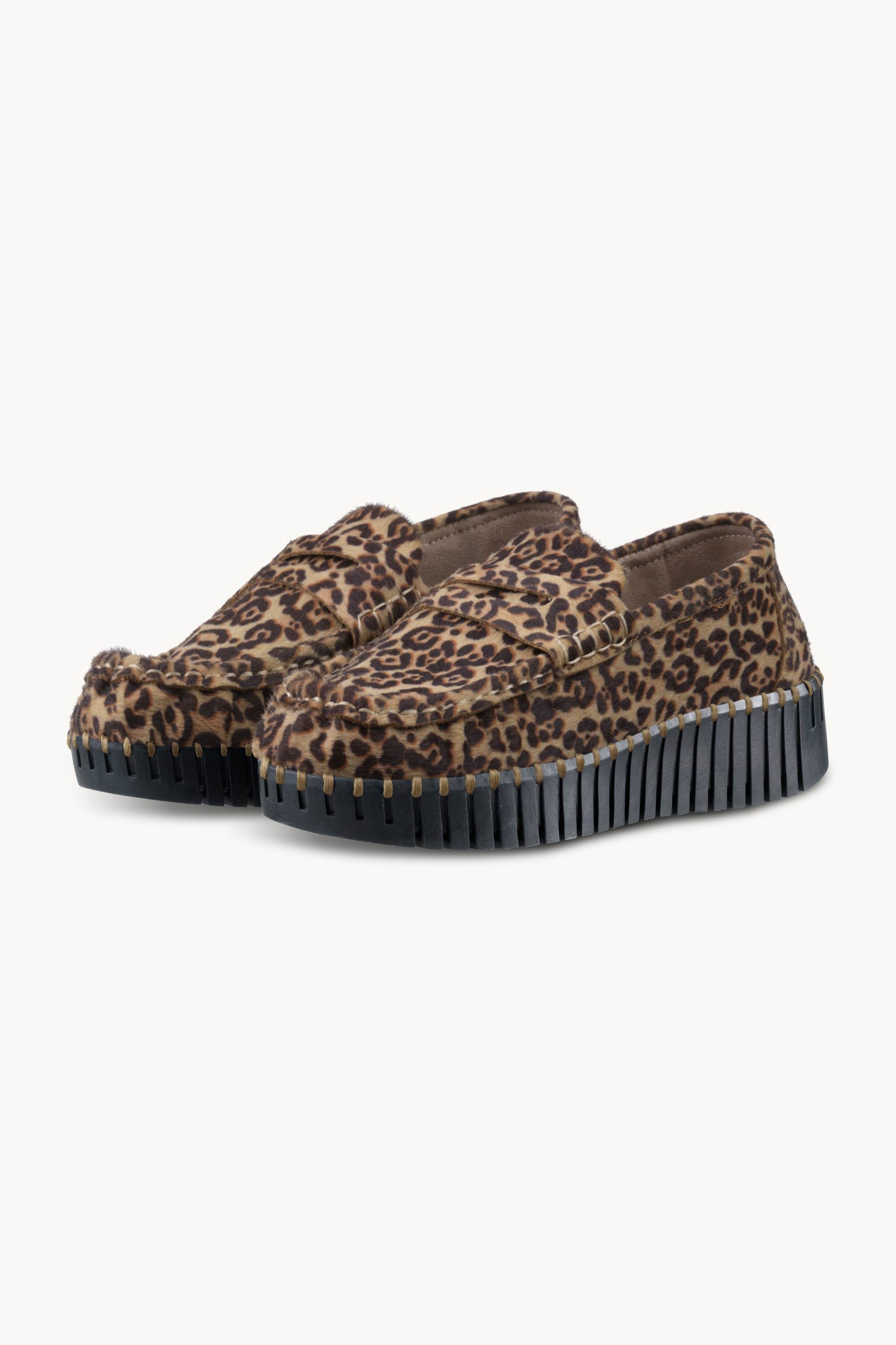 Tulip Leo Wedge Loafer - Animal Black