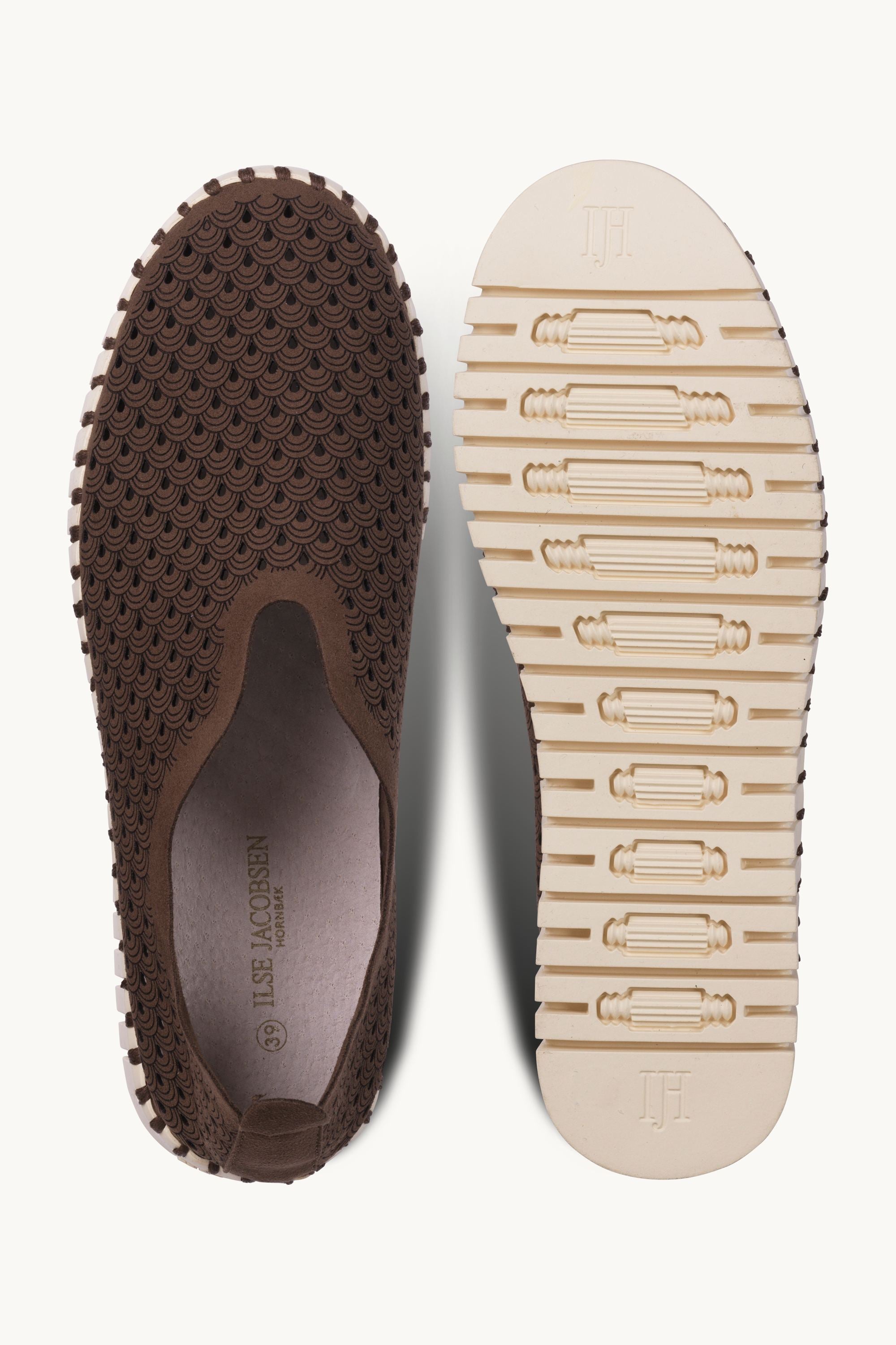 Platform Tulip Sko - Brown Pearled Ivory
