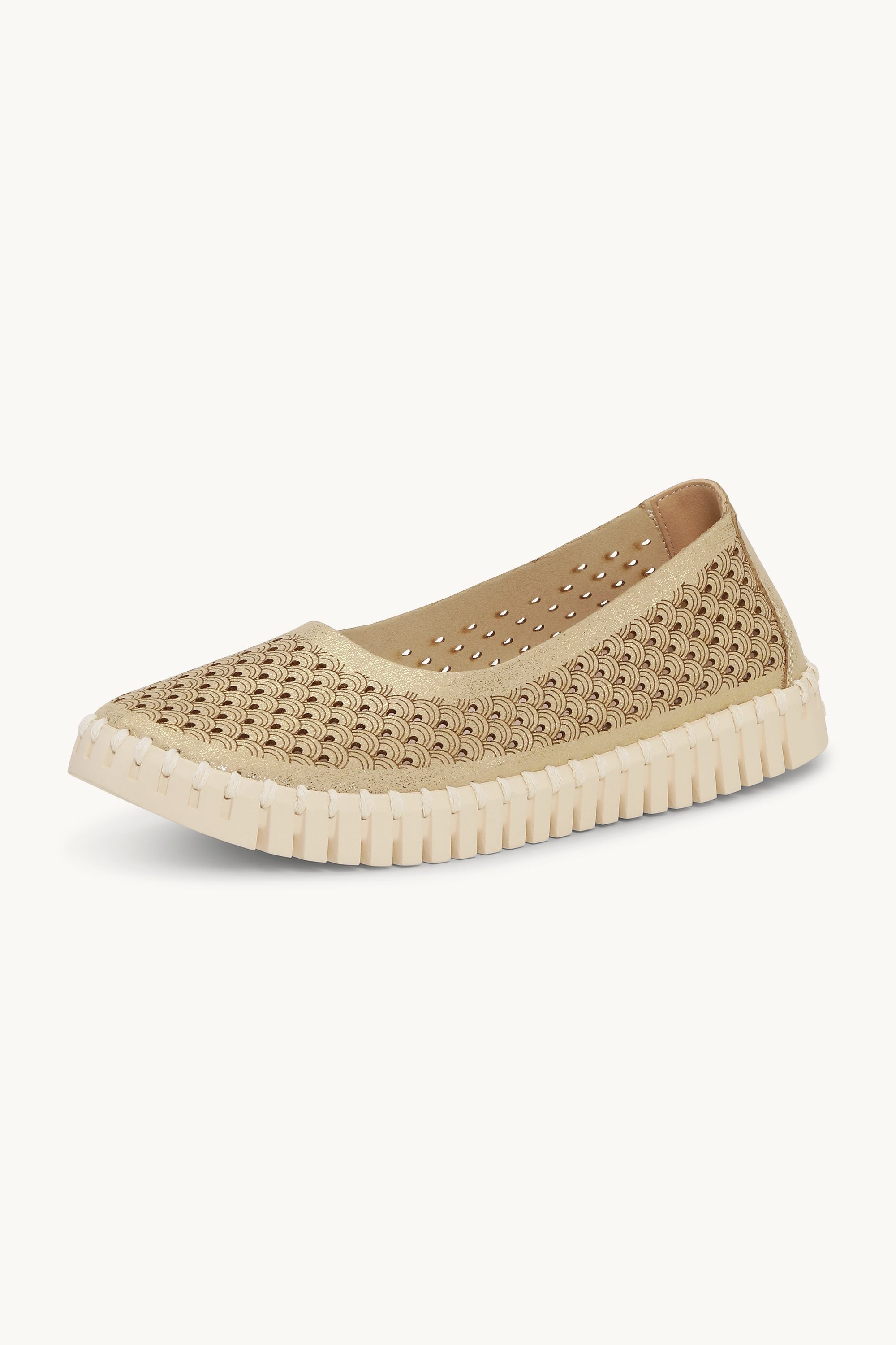 Tulip Sko Glitter - Platin Pearled Ivory