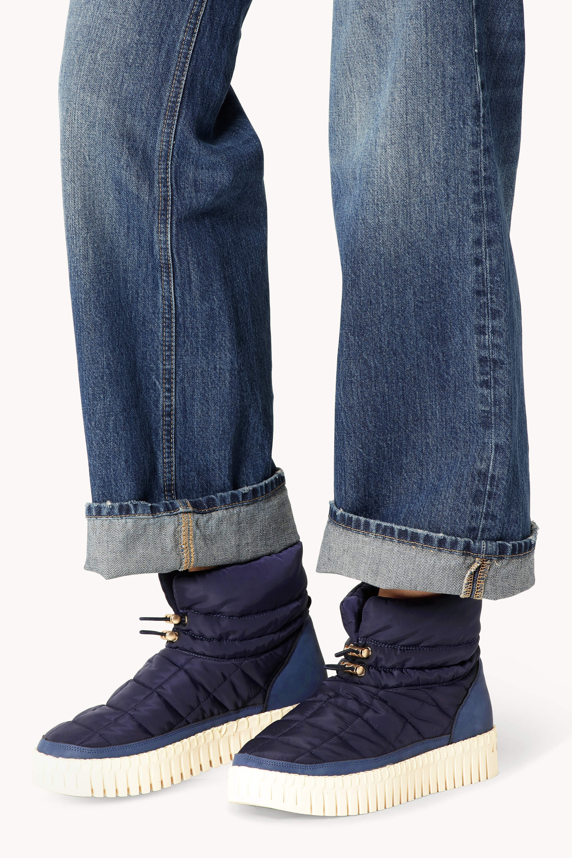 Tulip Padded Winter Boot - Dark Indigo Pearled Ivory