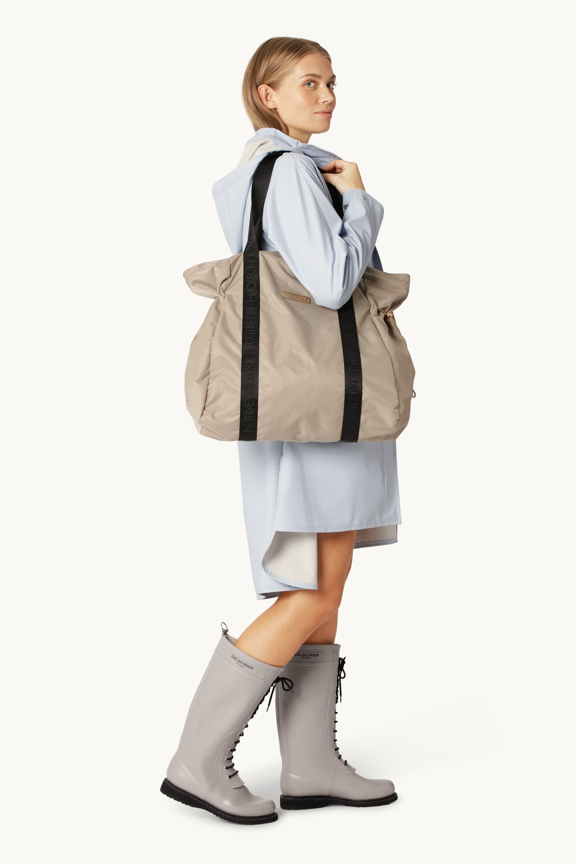 Lett Regn Shopperveske - White Pepper