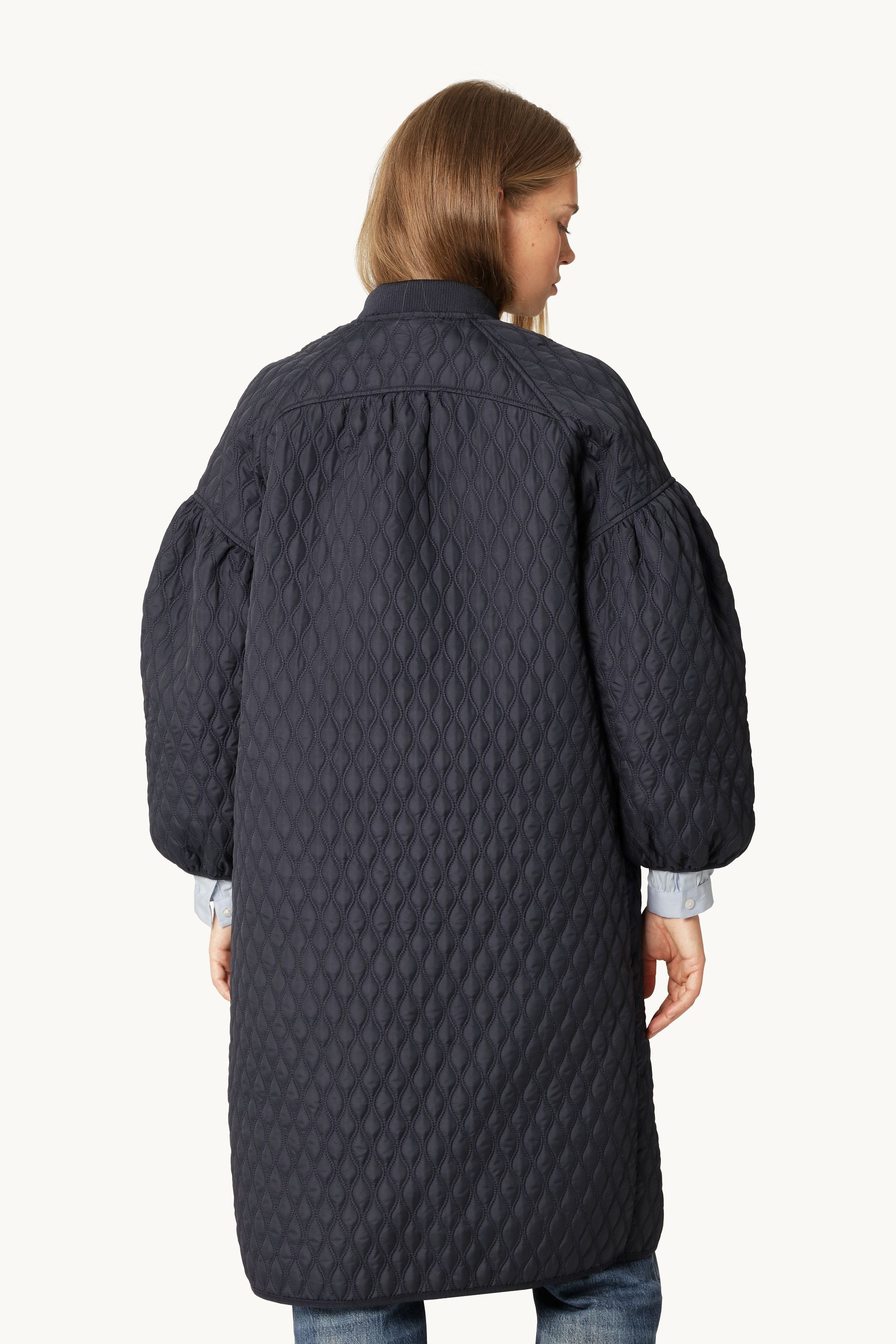 Lang Vattert Jakke - Dark Indigo