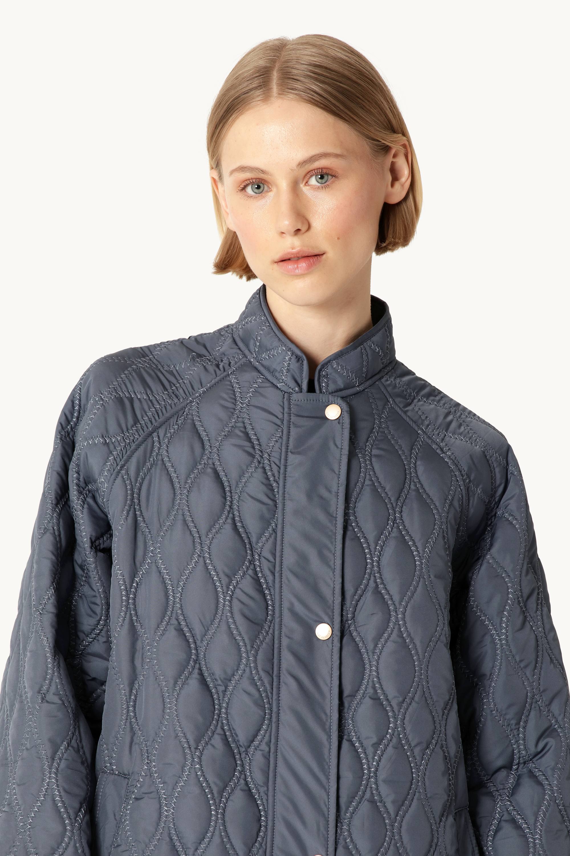 Long Quilt Jacket - Ombre Blue