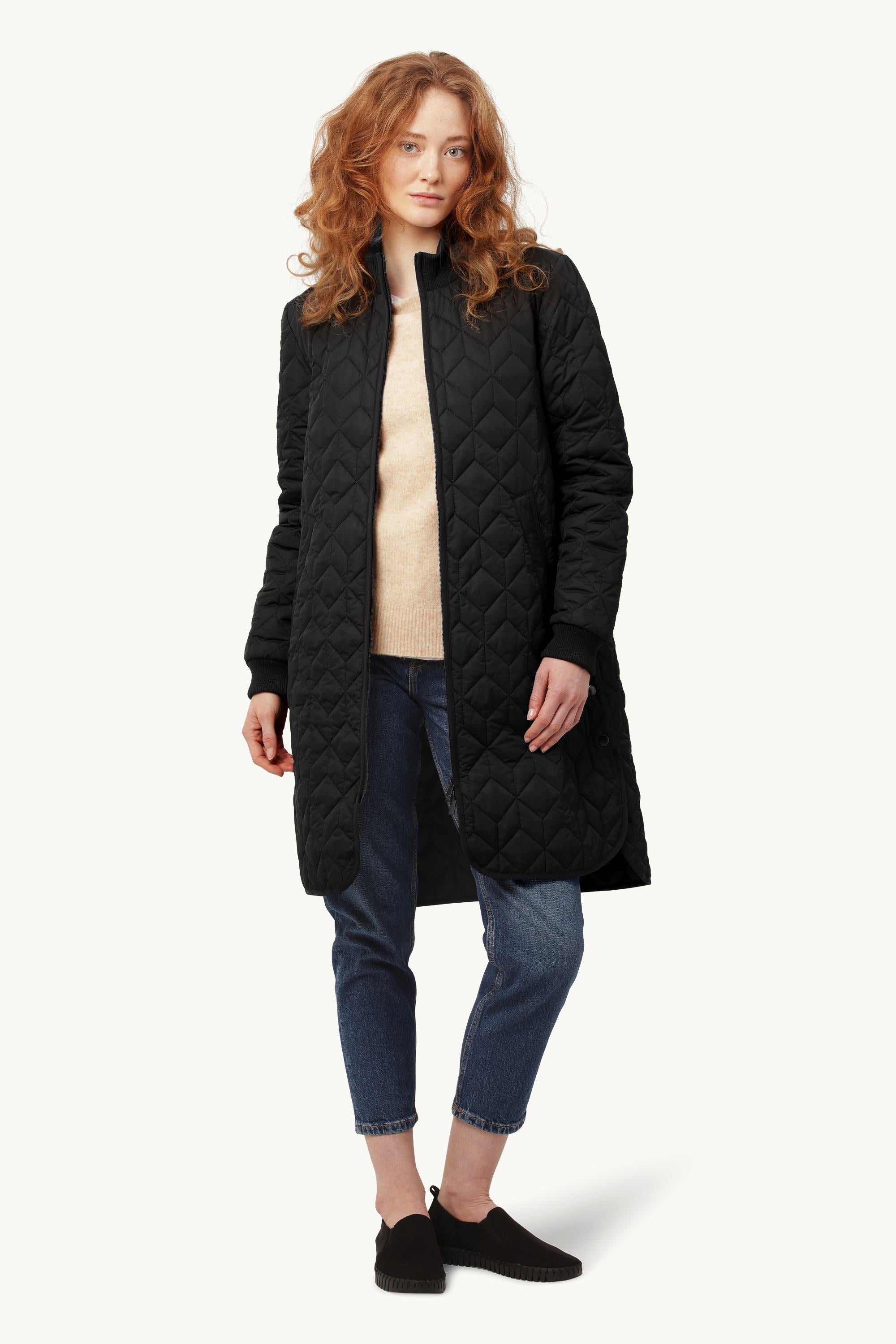 Lang Quiltet Jakke - Black