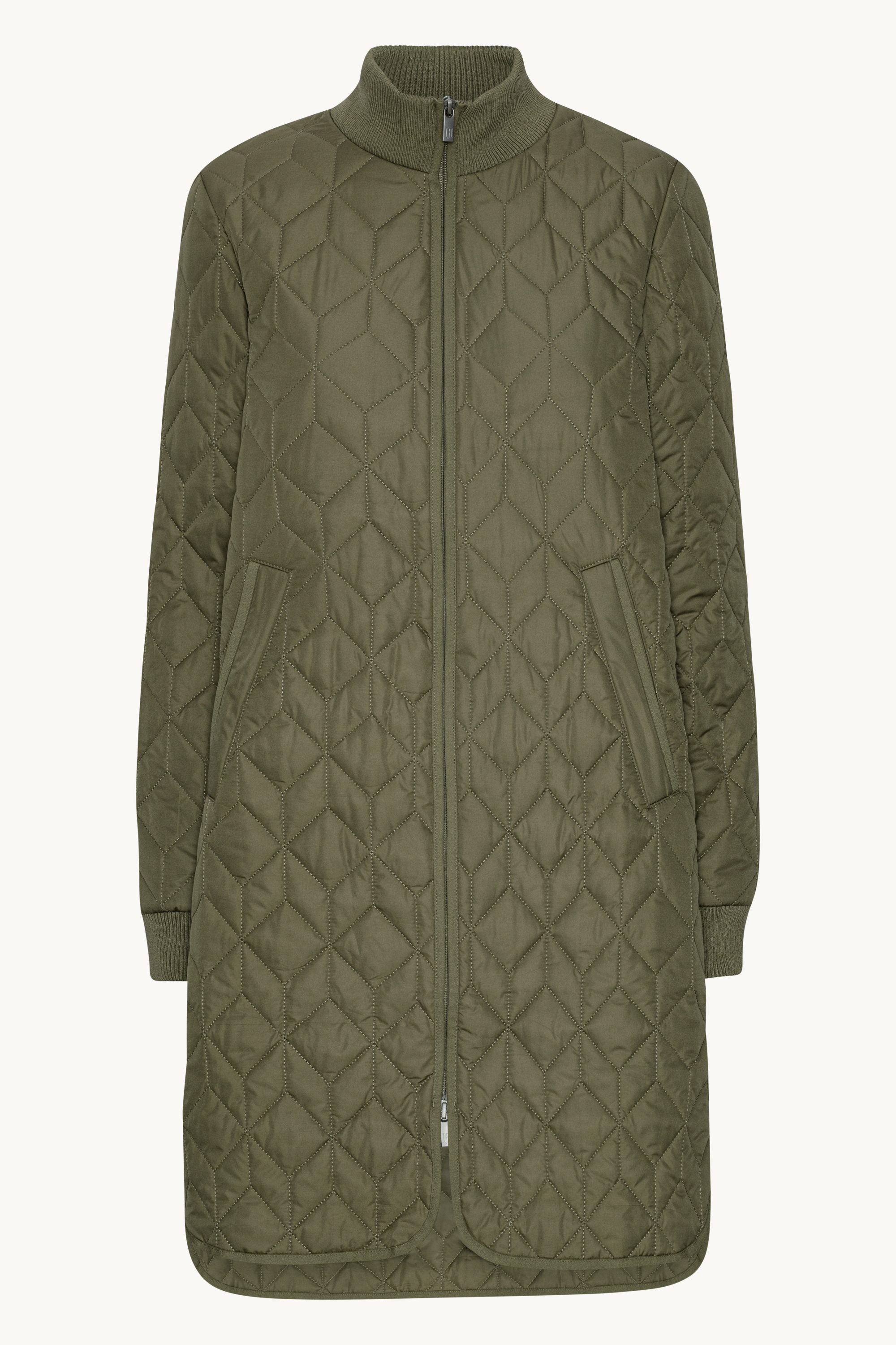 Lang Quiltet Jakke - Army