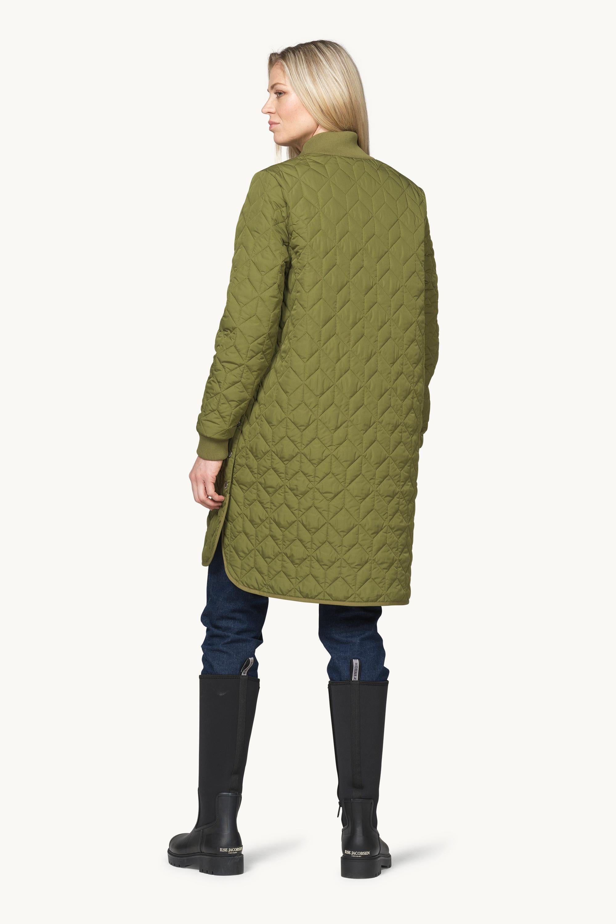 Lang Quiltet Jakke - Sphagnum