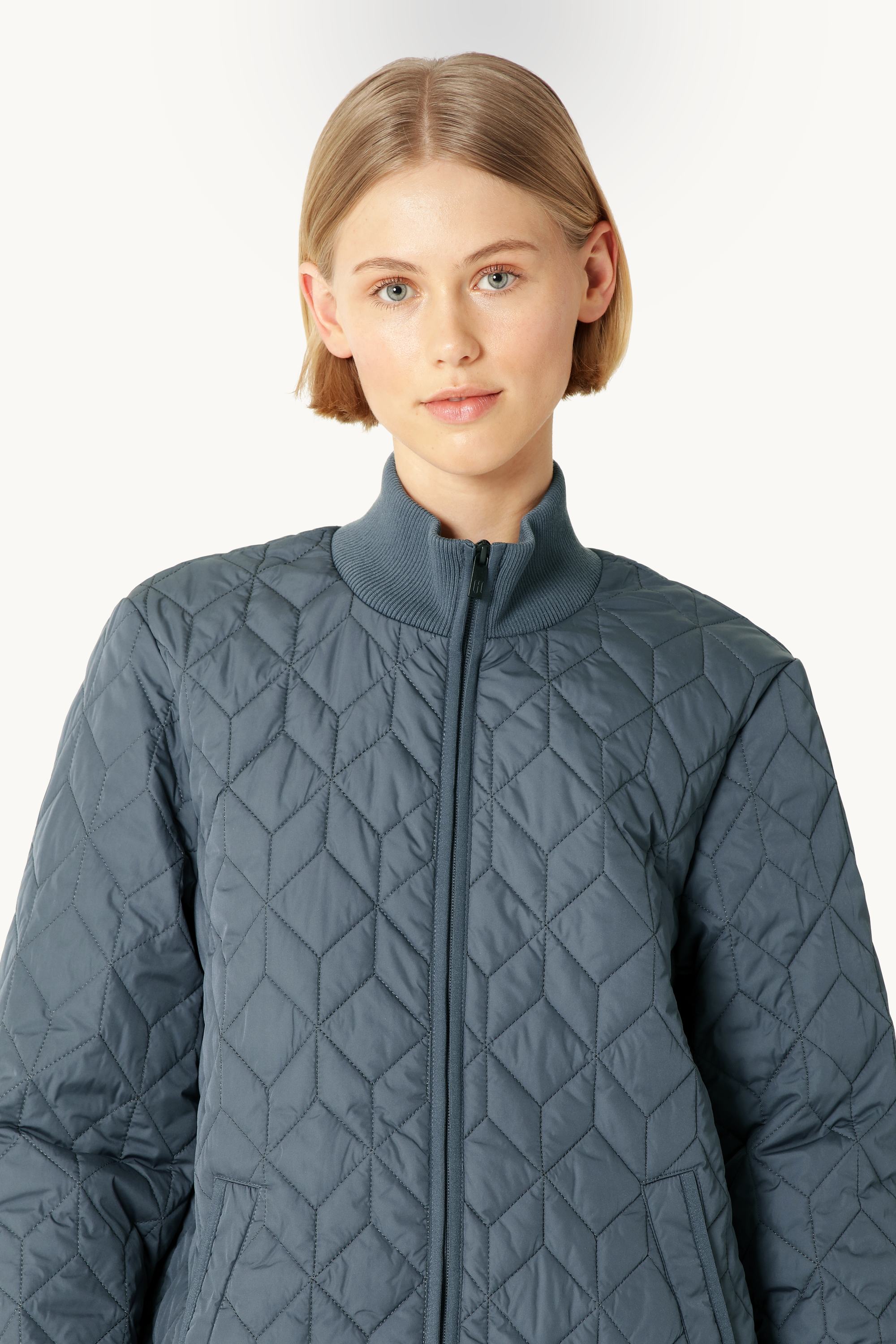 Lang Quiltet Jakke - Ombre Blue