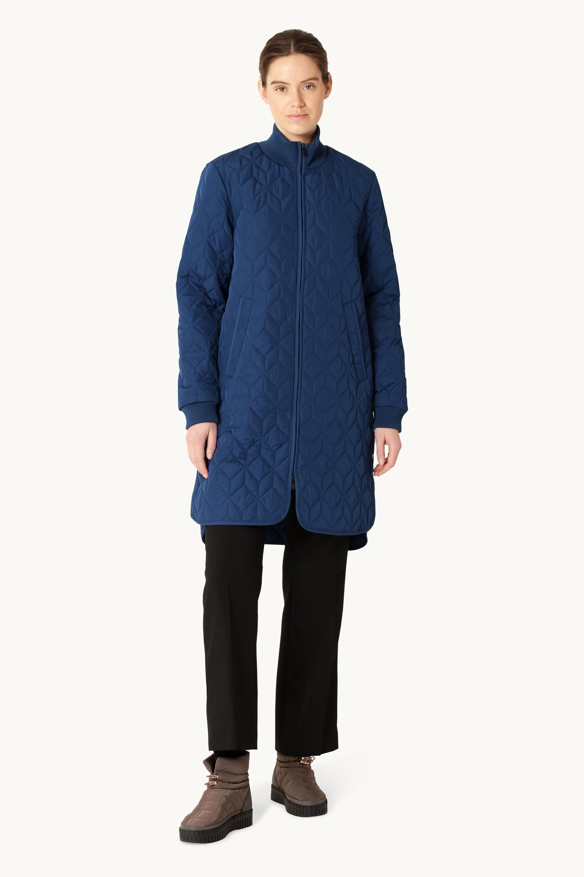 Lang Quiltet Jakke - Estate Blue