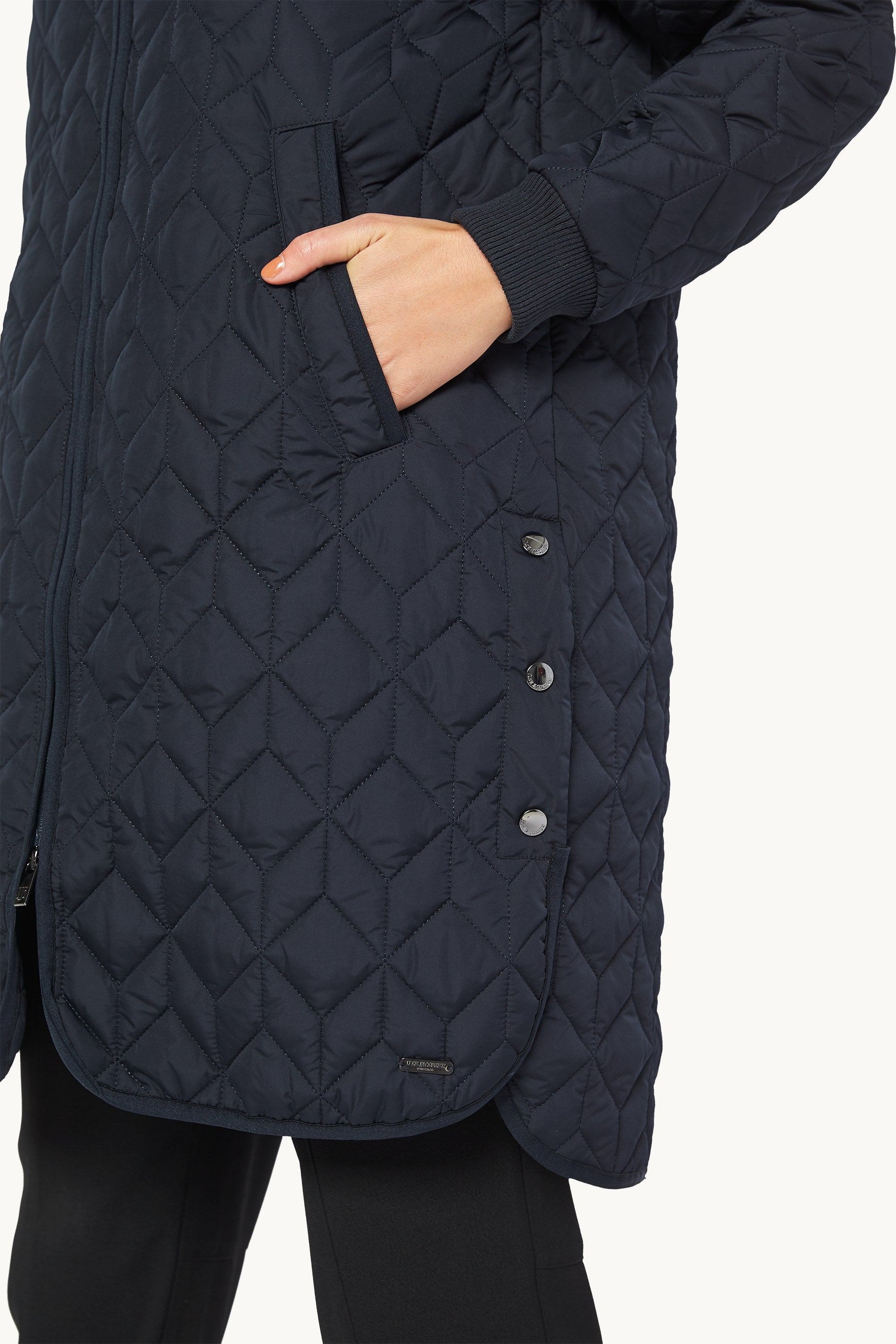 Lang Quiltet Jakke - Dark Indigo