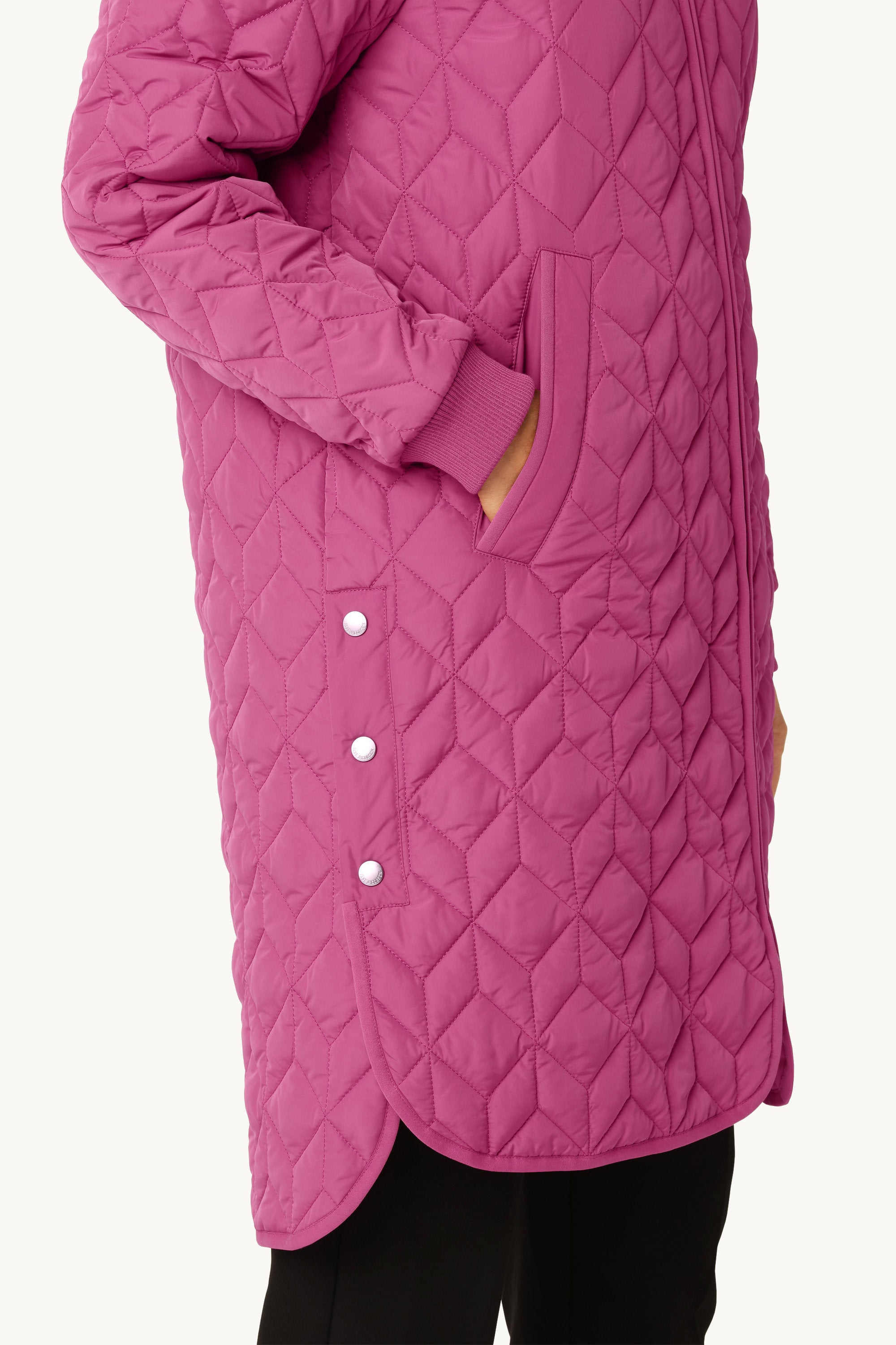 Lang Quiltet Jakke - Magenta Haze